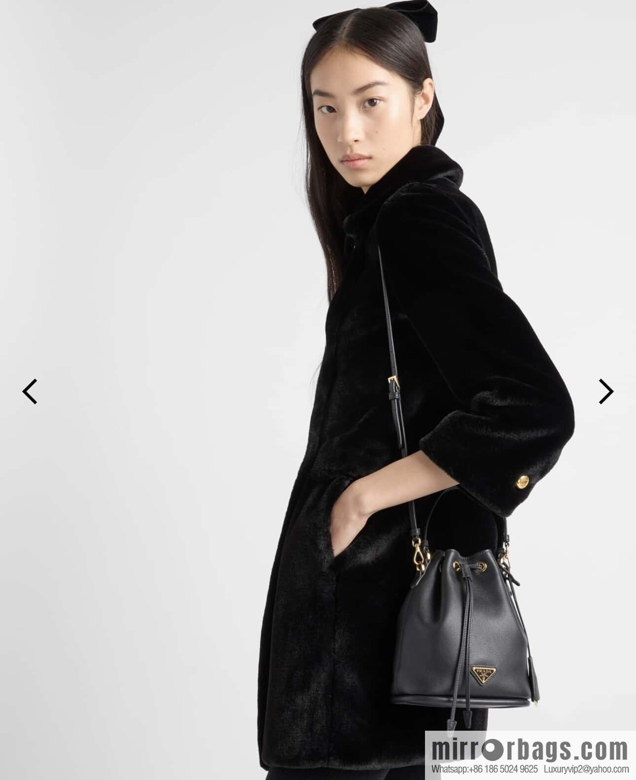 PRADA 🎉 calfskin bucket bag 🎉 1BE067 new product🎉🎉