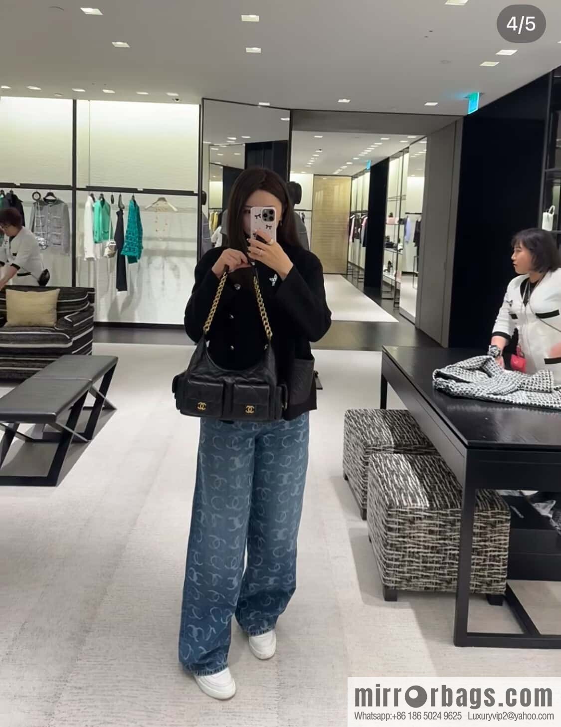 𝗖𝗛𝗔𝗘𝗡𝗟✦ 𝟐𝟓𝐜 large hippie 𝐡𝐨𝐛𝐨 𝐛𝐚𝐠 black gold 🖤 AS5302