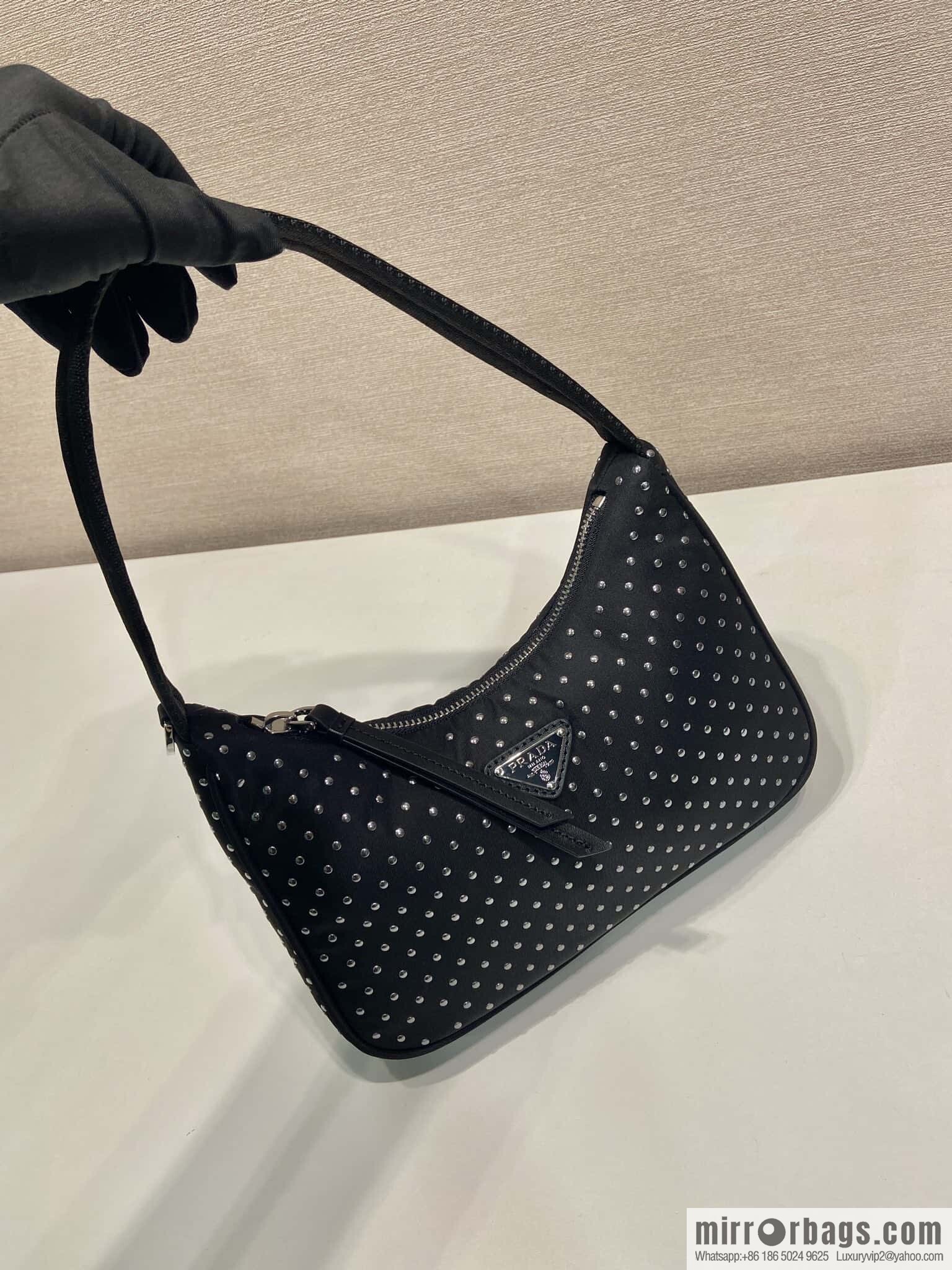 PRADA 🎉 rivets Hobo 🎉 2025 1NE515 rivets