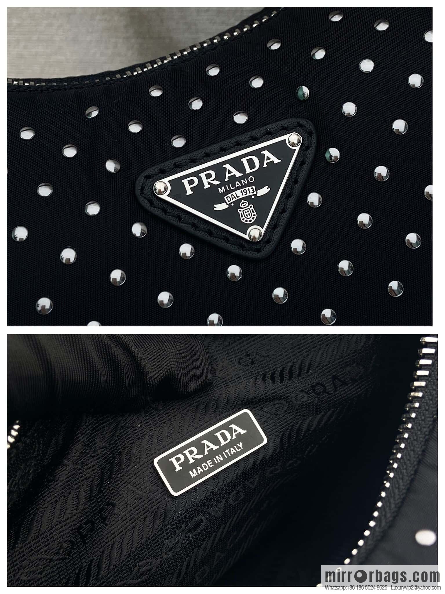 PRADA 🎉 rivets Hobo 🎉 2025 1NE515 rivets
