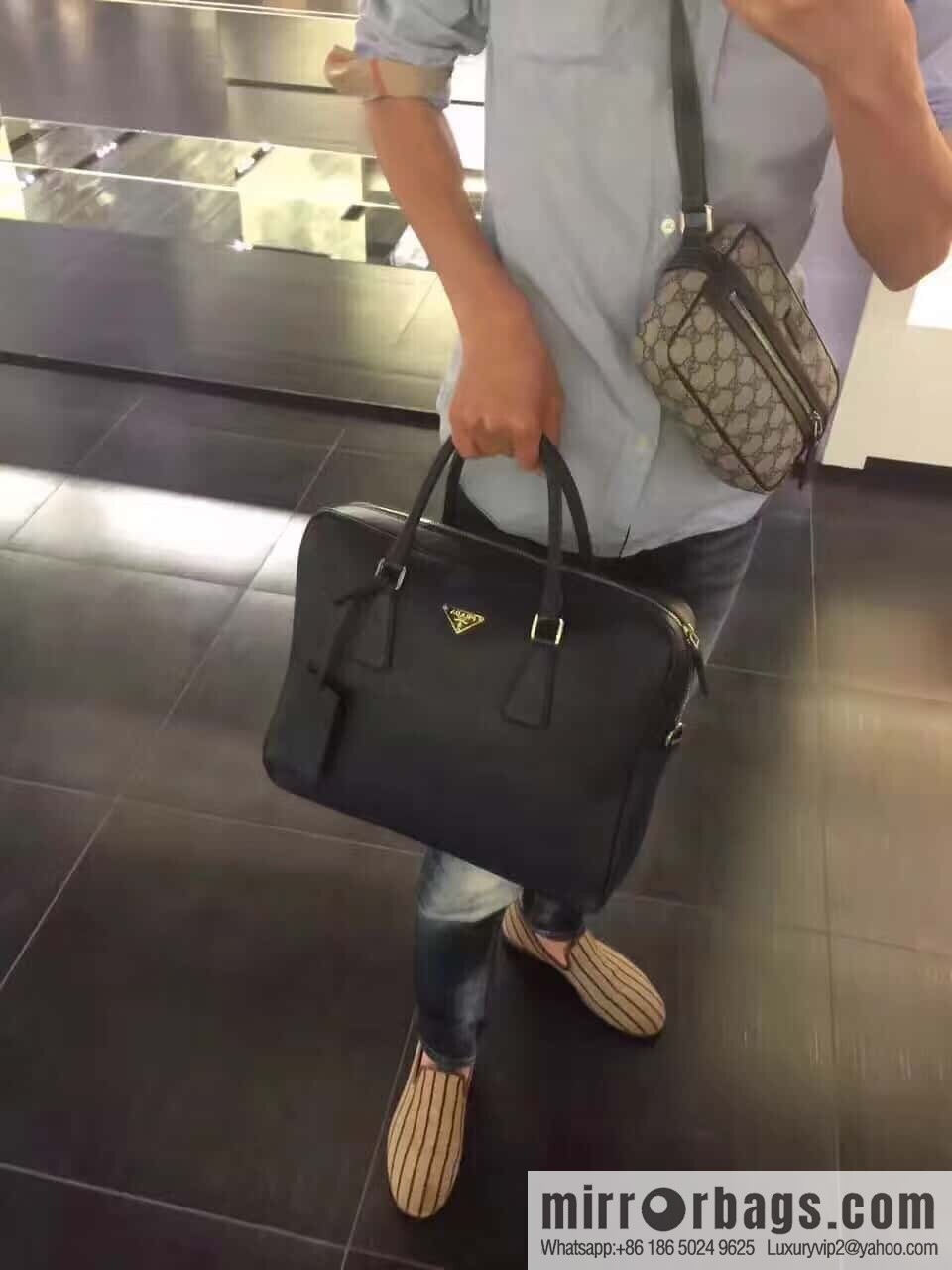 PRADA Classic Briefcase 0891 Black