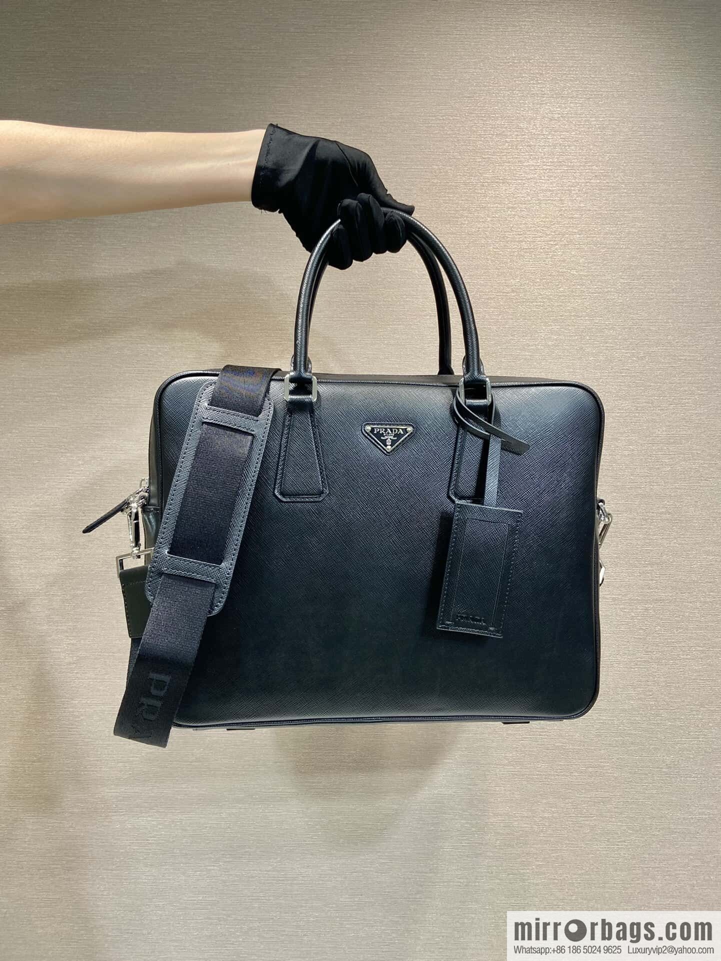 PRADA Classic Briefcase 0891 Black