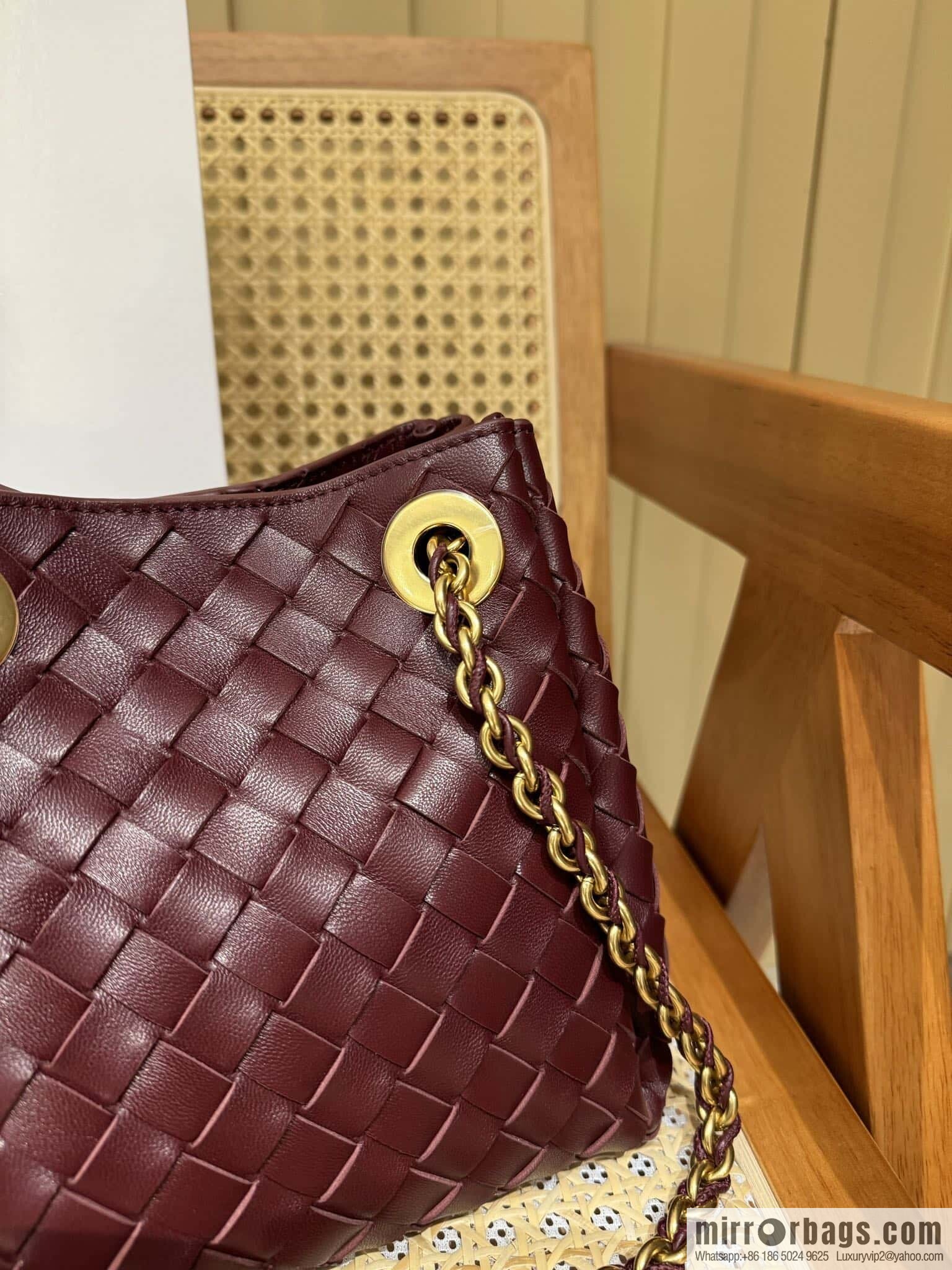 BV Small Parachute Chain Bag, Barolo Burgundy 817175