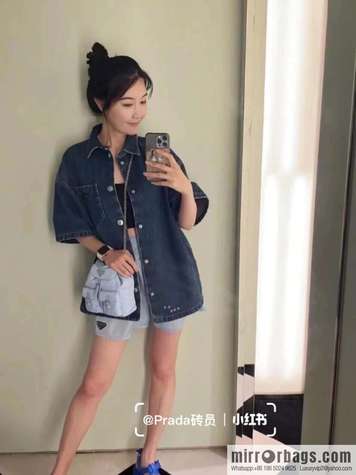 PRADA 🎉 Mini Backpack 🎉 1BH029 Upgraded 🎉🎉 Blue
