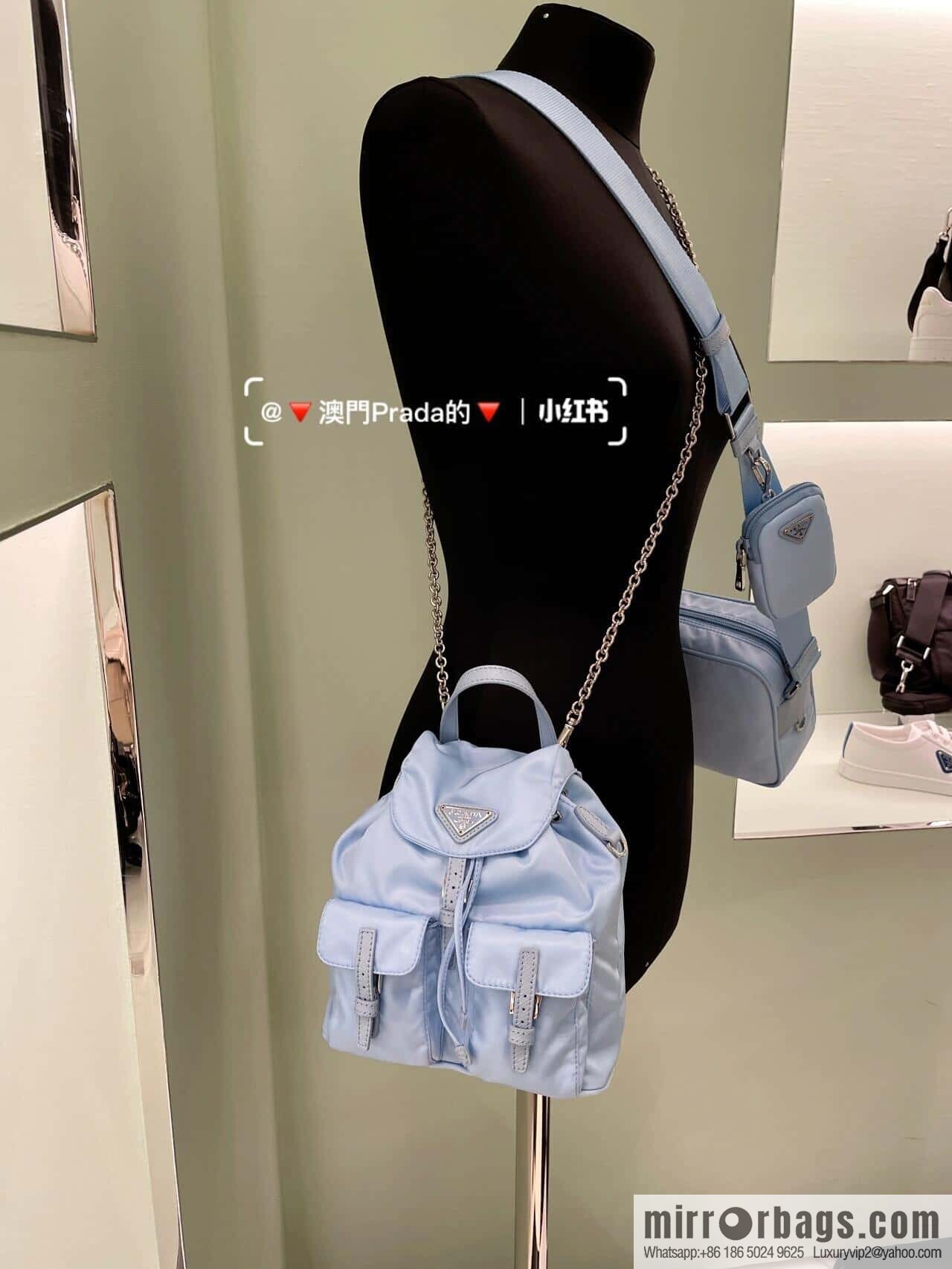 PRADA 🎉 Mini Backpack 🎉 1BH029 Upgraded 🎉🎉 Blue