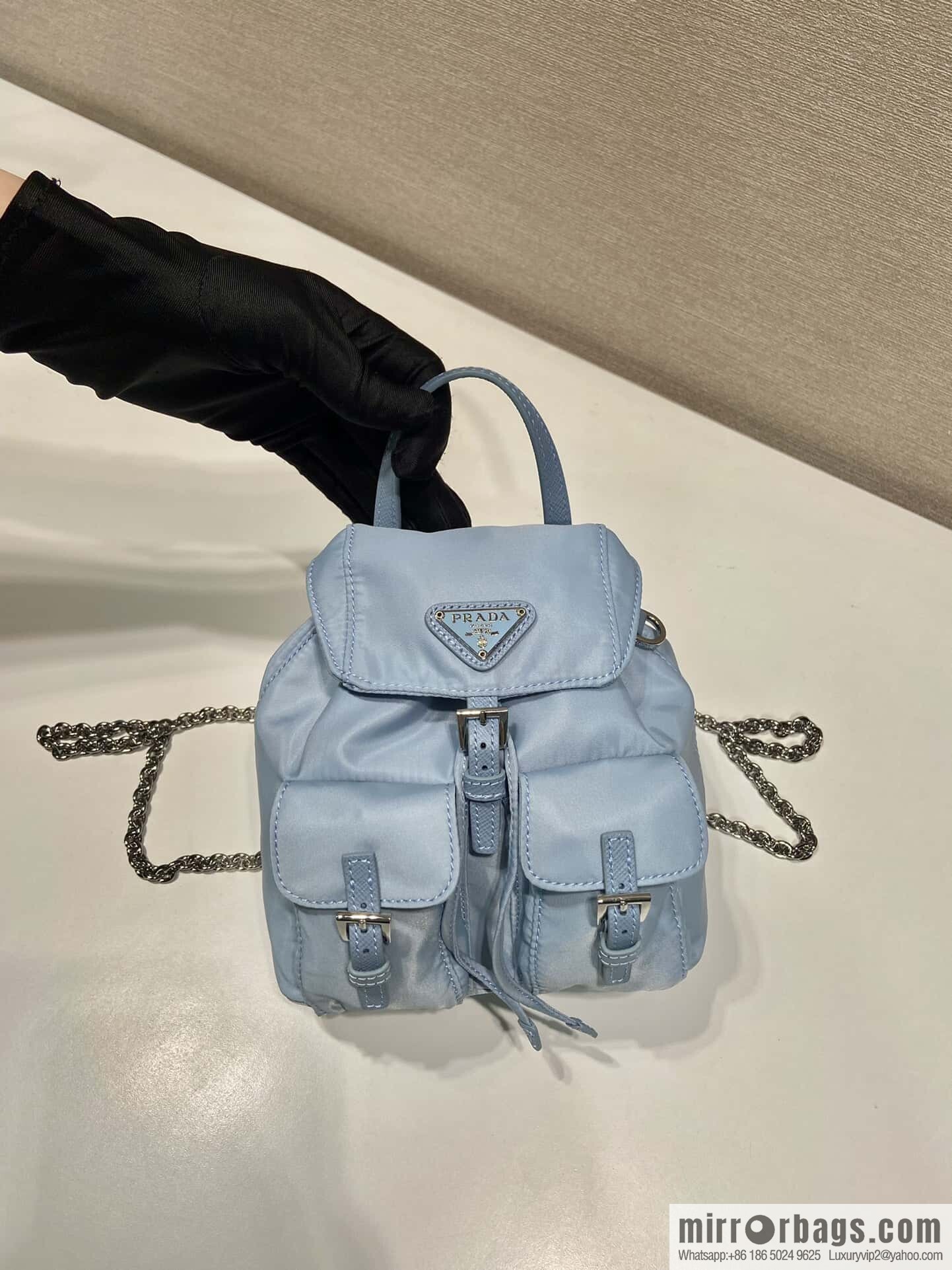 PRADA 🎉 Mini Backpack 🎉 1BH029 Upgraded 🎉🎉 Blue