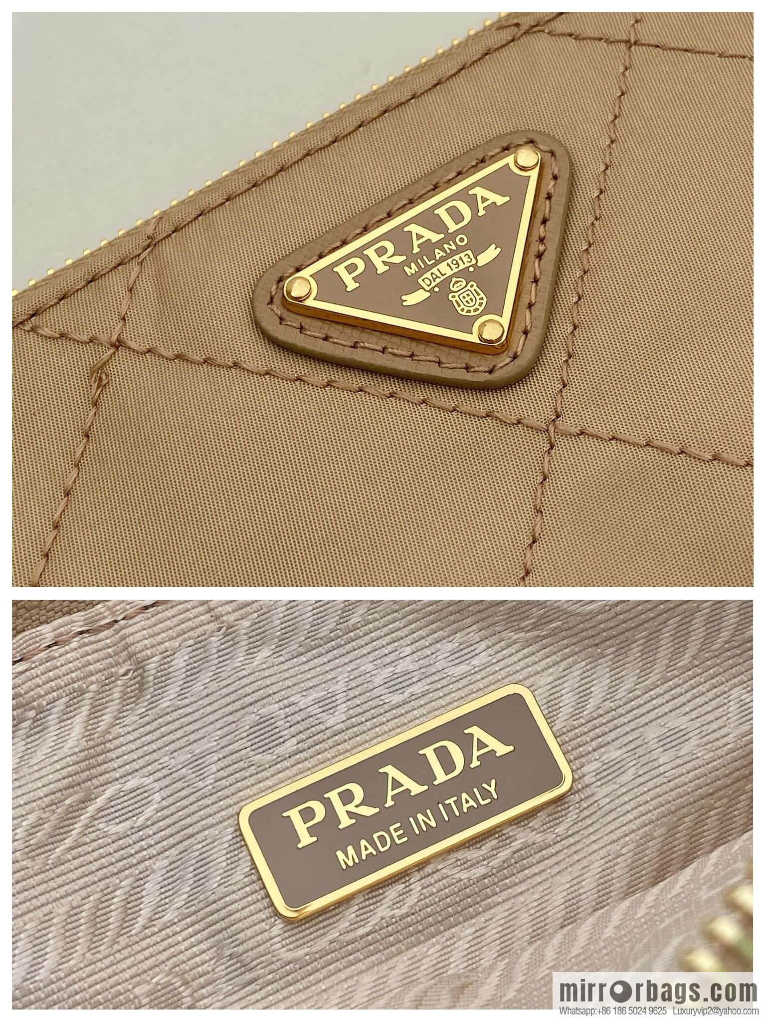 PRADA 🎉 Embroidered Hobo 🎉 1 Nl 054 Underarm Bag 🎉🎉 apricot