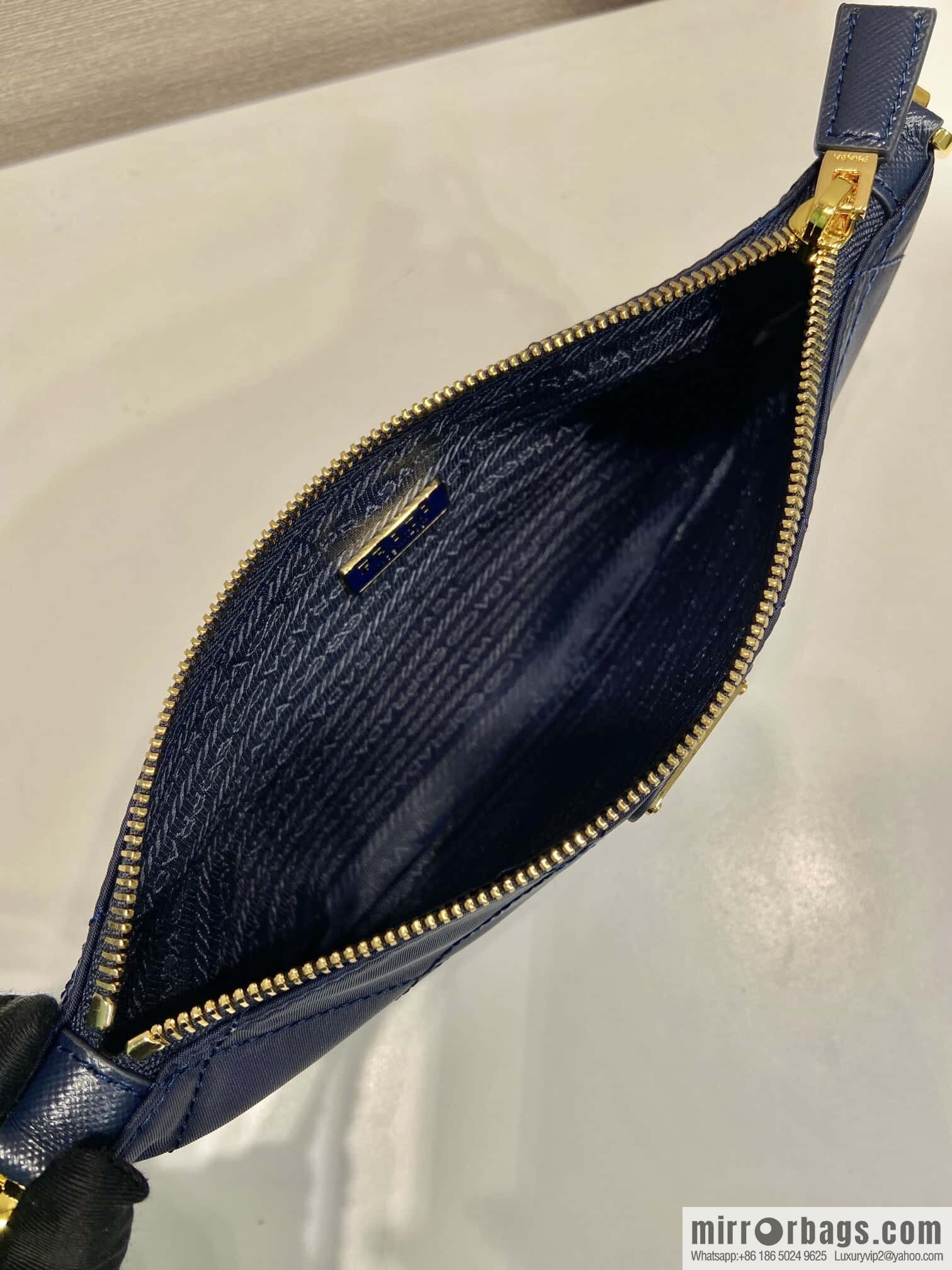 PRADA 🎉 Embroidered Hobo 🎉 1 Nl 054 Underarm Bag 🎉🎉 Blue