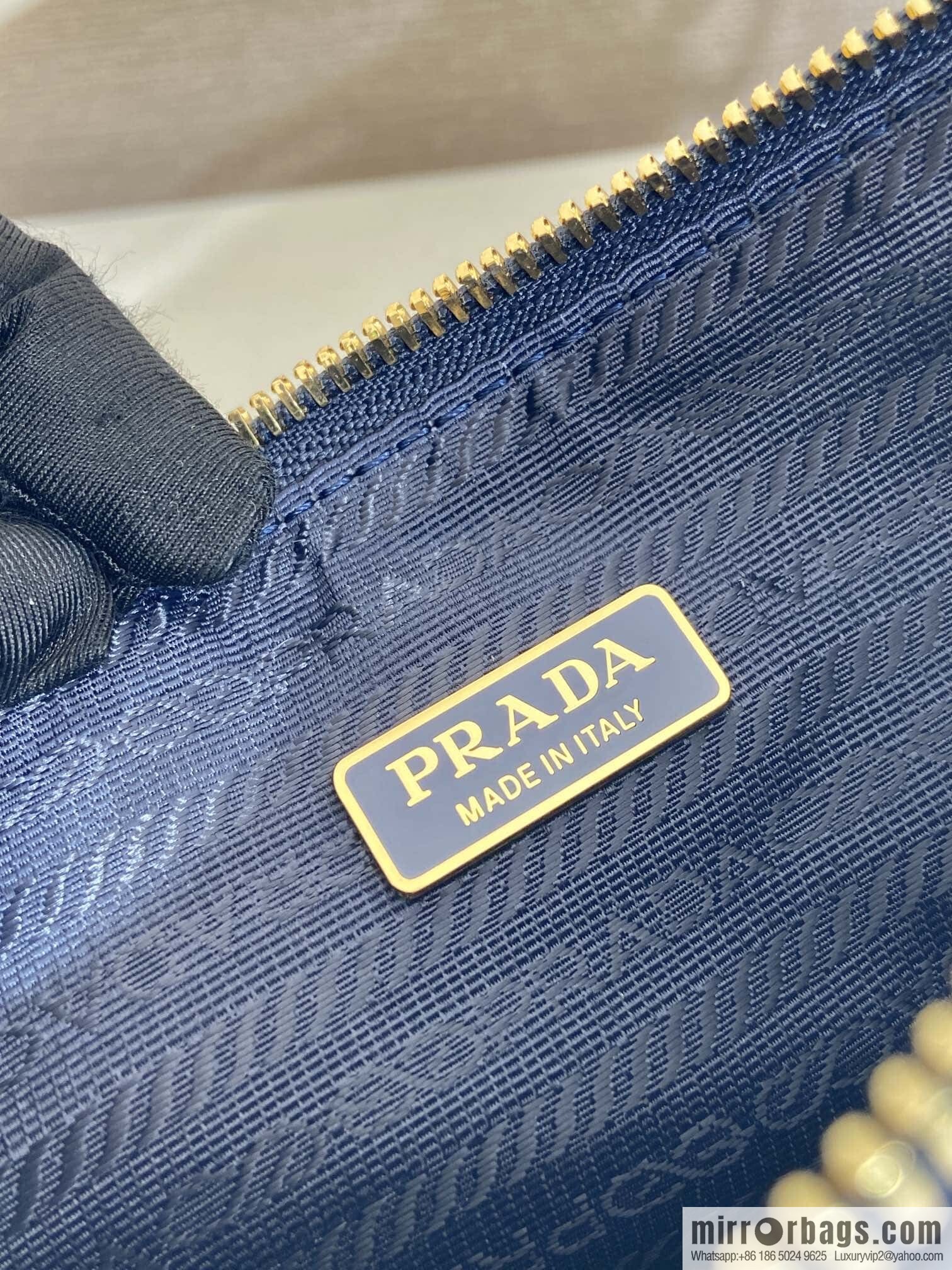 PRADA 🎉 Embroidered Hobo 🎉 1 Nl 054 Underarm Bag 🎉🎉 Blue