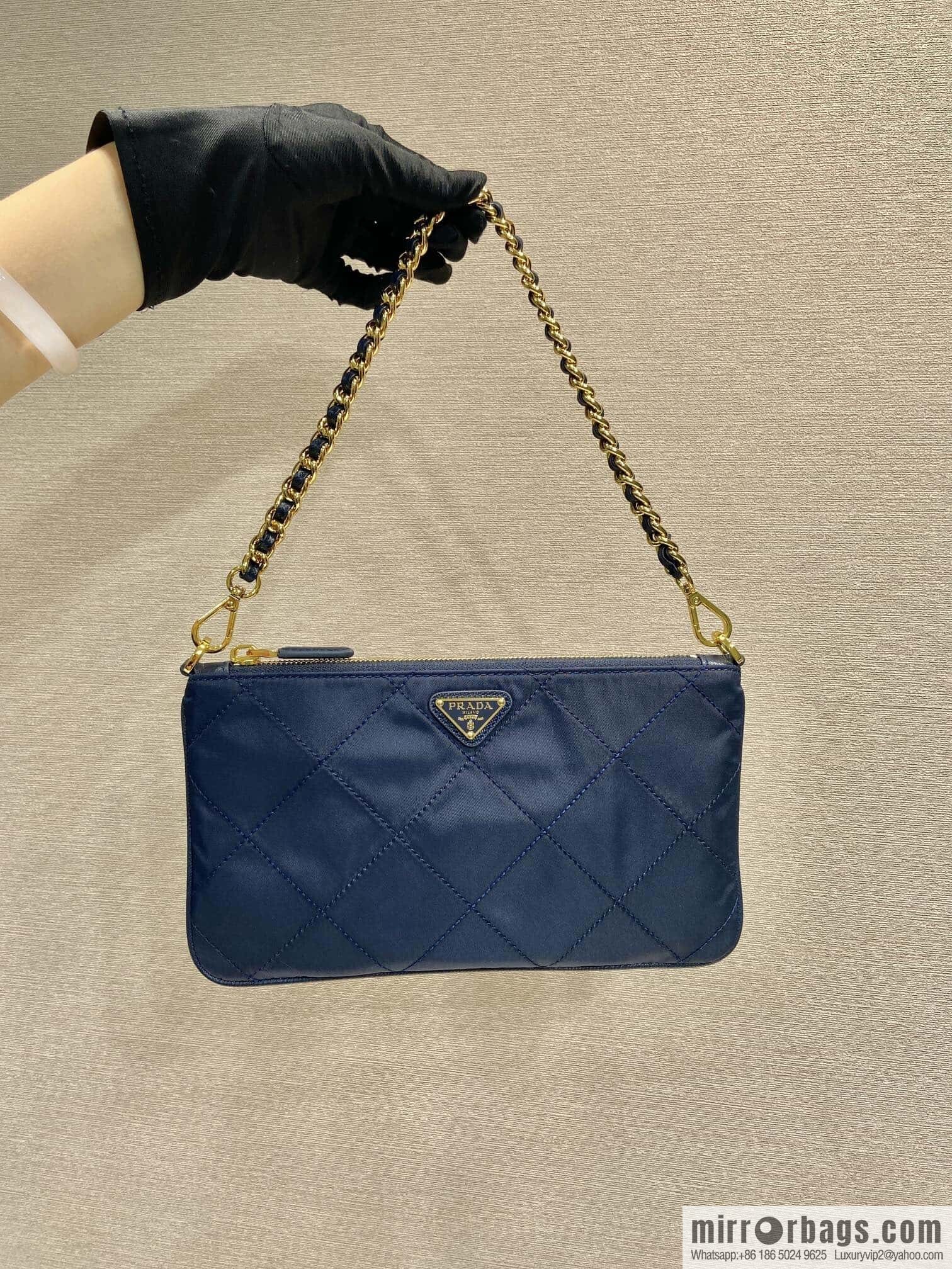 PRADA 🎉 Embroidered Hobo 🎉 1 Nl 054 Underarm Bag 🎉🎉 Blue