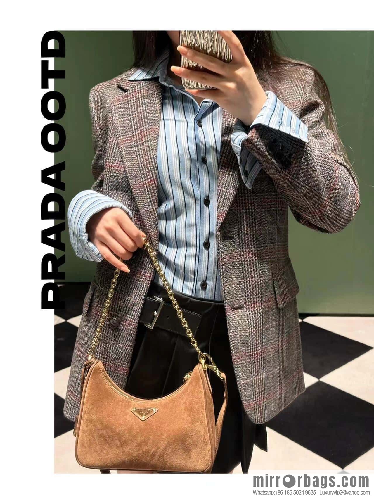 PRADA 🎉 Hobo 🎉 1 BC 204B Hand Carry/Underarm Bag/Crossbody Bag