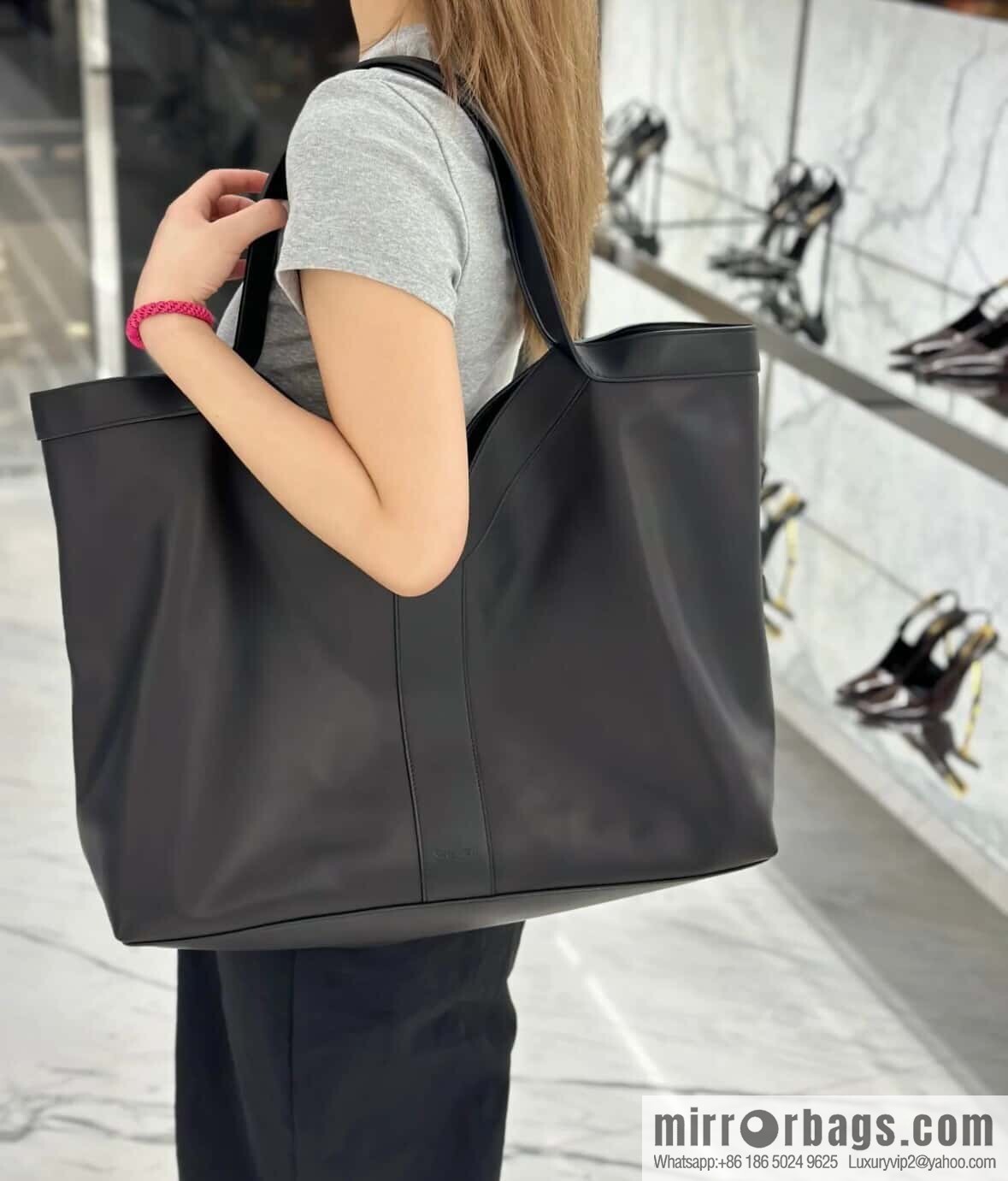 YSL 🆕 𝗪𝗛𝗬 𝗧𝗢𝗧𝗘 tote bag 🔥 817602 full leather black