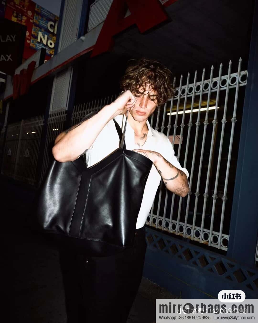 YSL 🆕 𝗪𝗛𝗬 𝗧𝗢𝗧𝗘 tote bag 🔥 817602 full leather black