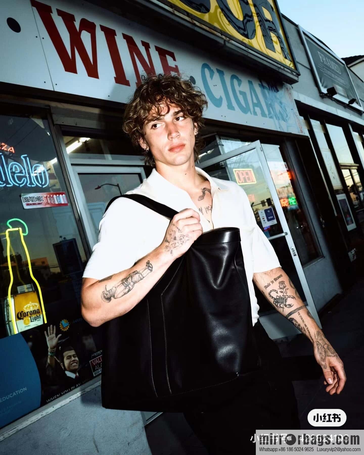 YSL 🆕 𝗪𝗛𝗬 𝗧𝗢𝗧𝗘 tote bag 🔥 817602 full leather black