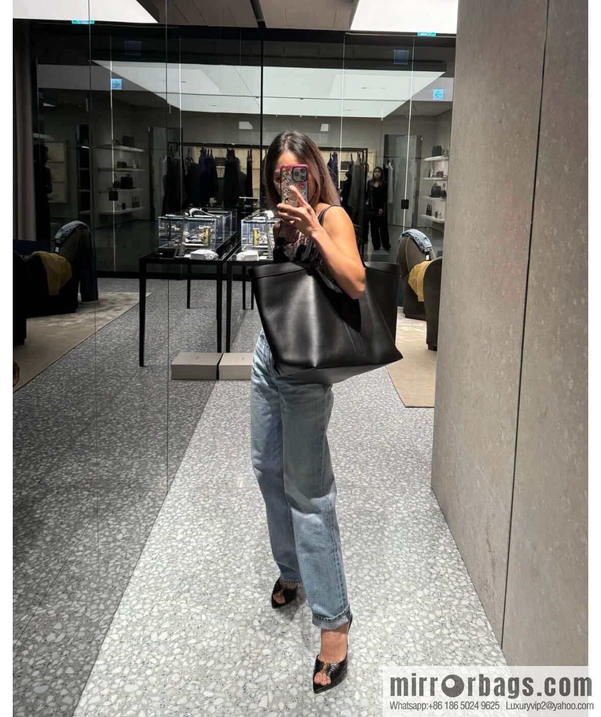 YSL 🆕 𝗪𝗛𝗬 𝗧𝗢𝗧𝗘 tote bag 🔥 817602 full leather black