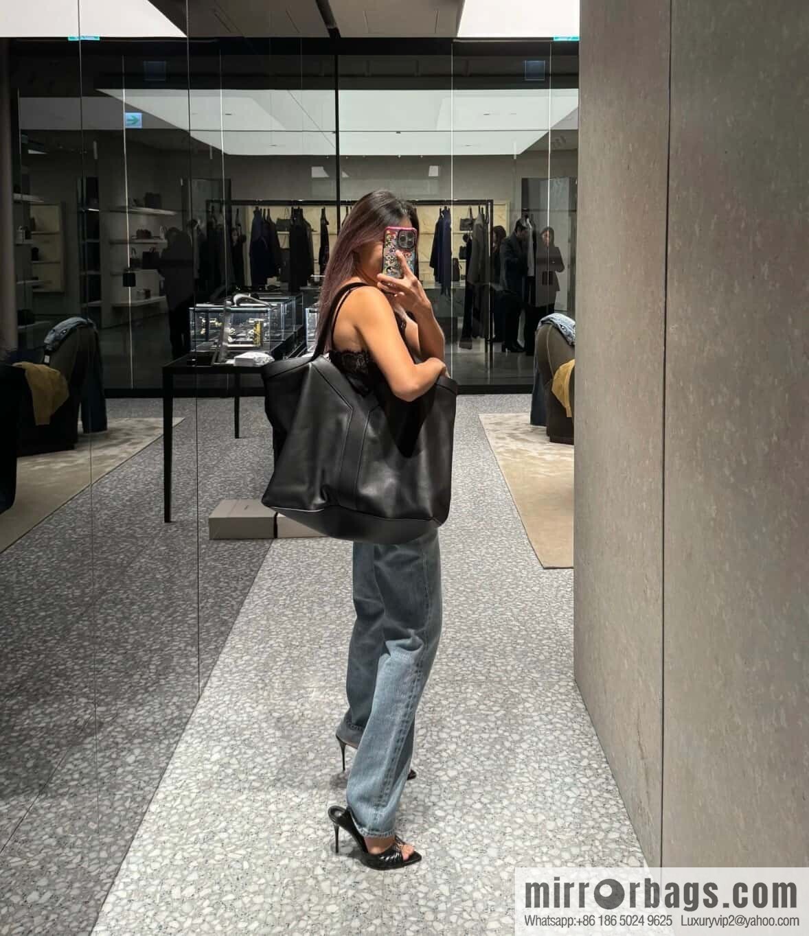 YSL 🆕 𝗪𝗛𝗬 𝗧𝗢𝗧𝗘 tote bag 🔥 817602 full leather black