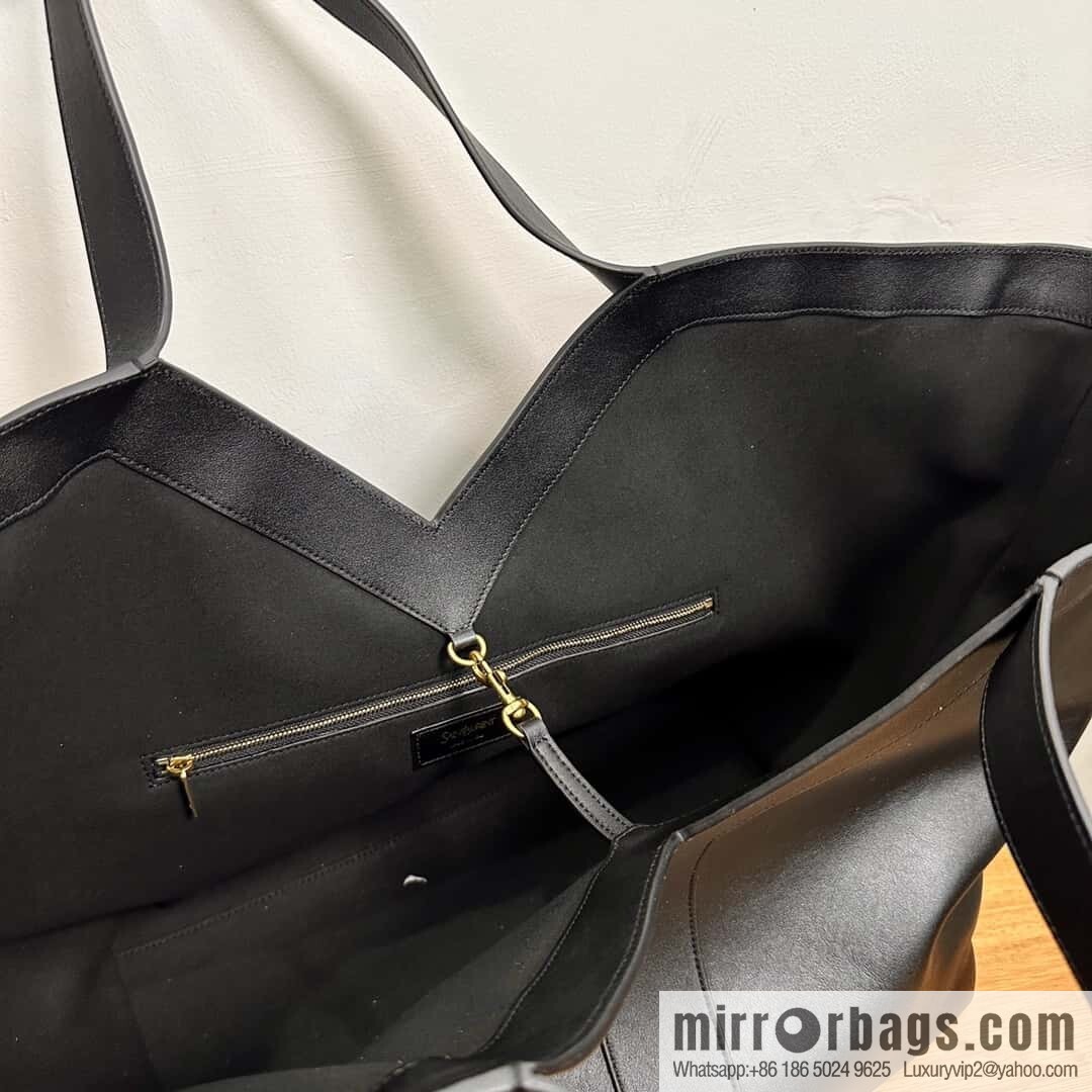 YSL 🆕 𝗪𝗛𝗬 𝗧𝗢𝗧𝗘 tote bag 🔥 817602 full leather black