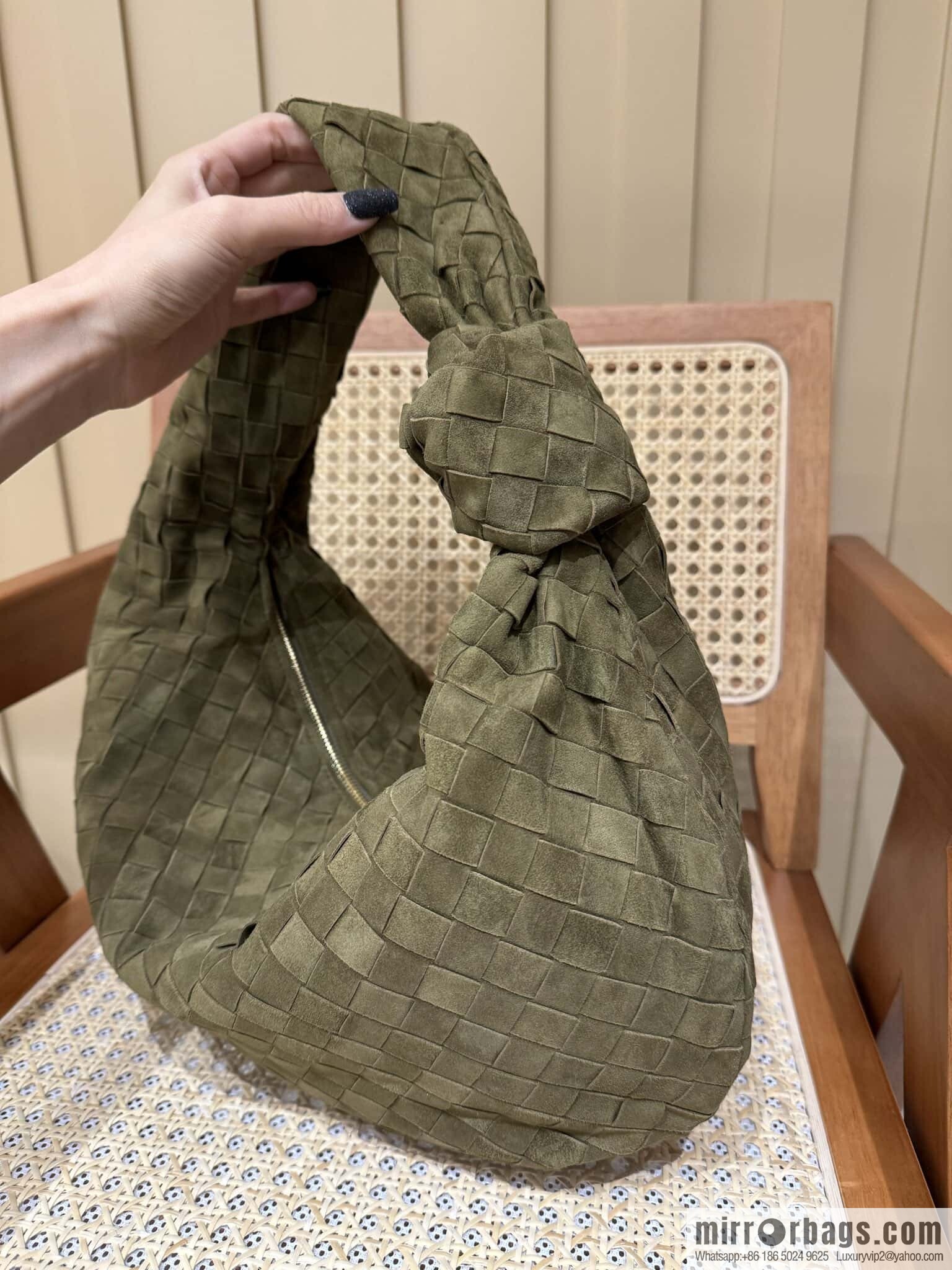 BV Jodie Shoulder Backpack 600261 Suede Olive Oil Green