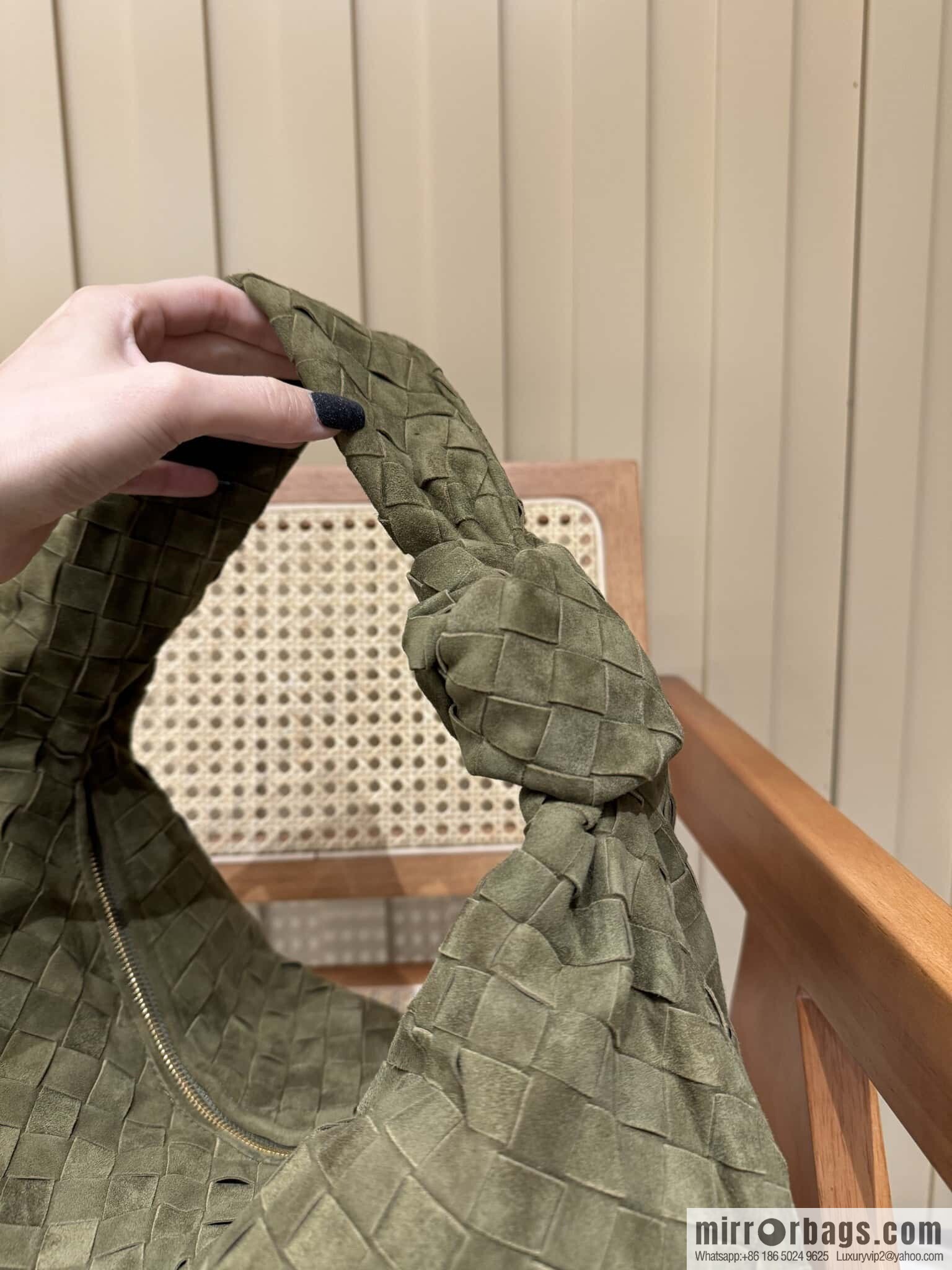 BV Jodie Shoulder Backpack 600261 Suede Olive Oil Green