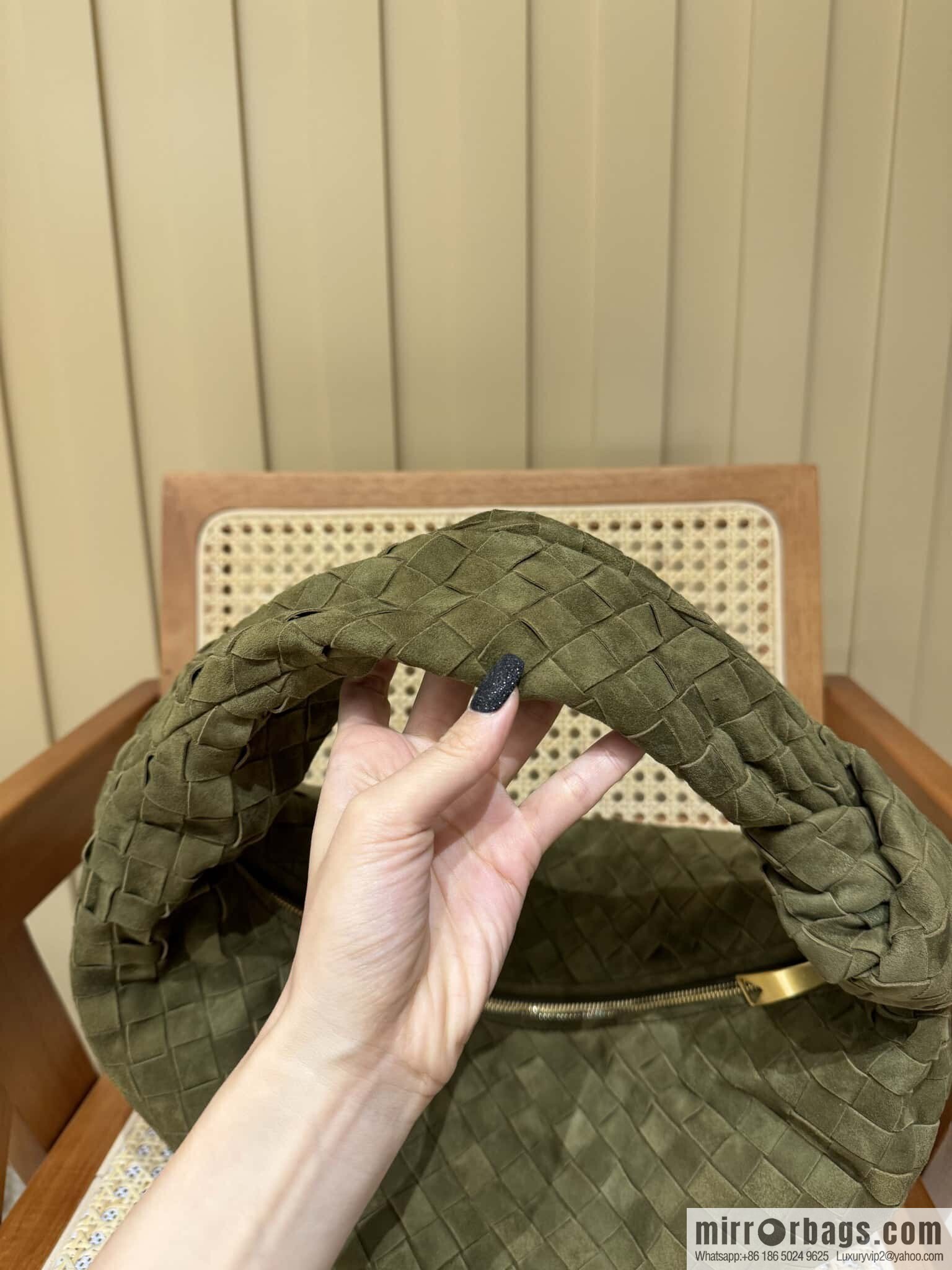 BV Jodie Shoulder Backpack 600261 Suede Olive Oil Green