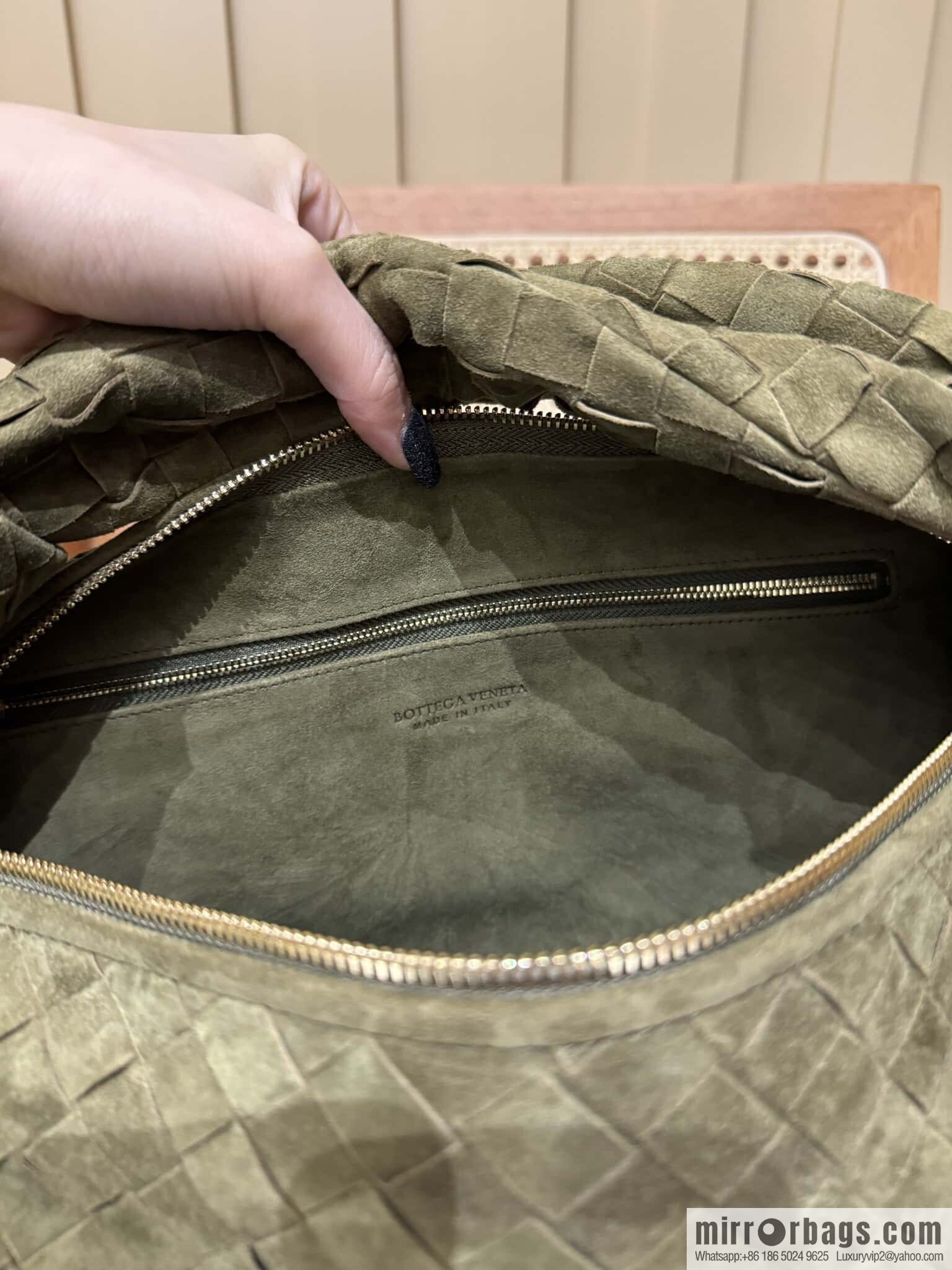 BV Jodie Shoulder Backpack 600261 Suede Olive Oil Green