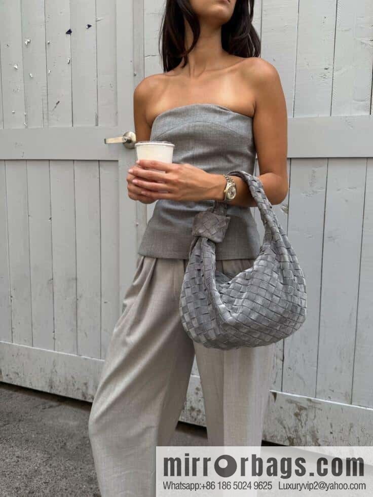 BV Jodie Shoulder Backpack 600261 Suede Silver Grey