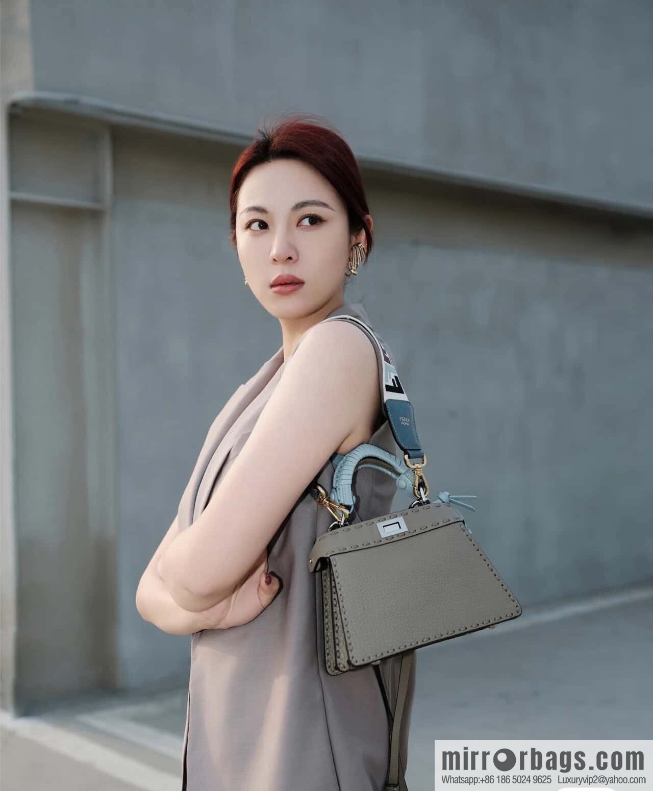 FENDI peekaboo new series I see you petite model number 80133As gray