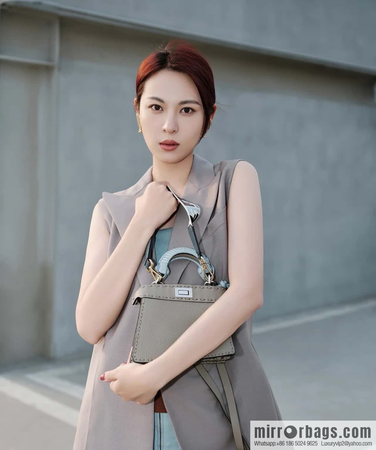 FENDI peekaboo new series I see you petite model number 80133As gray