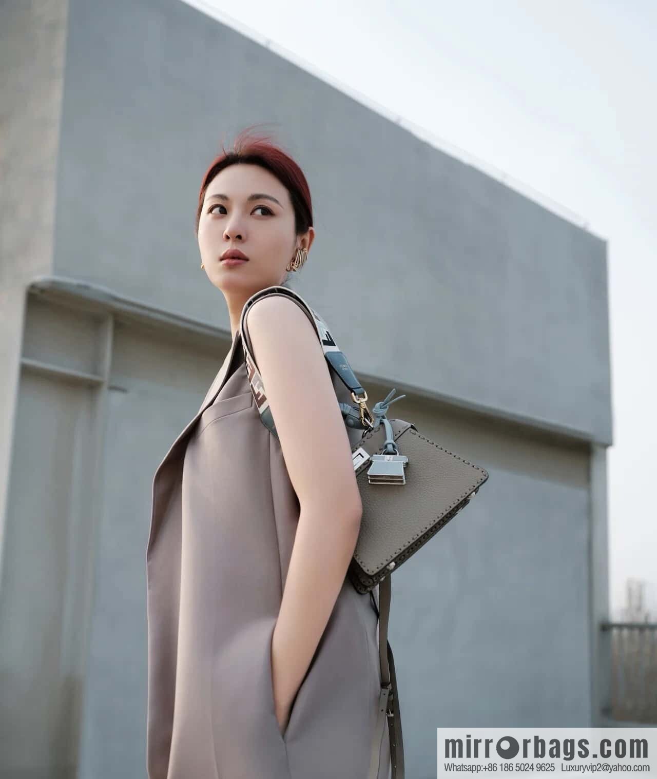 FENDI peekaboo new series I see you petite model number 80133As gray