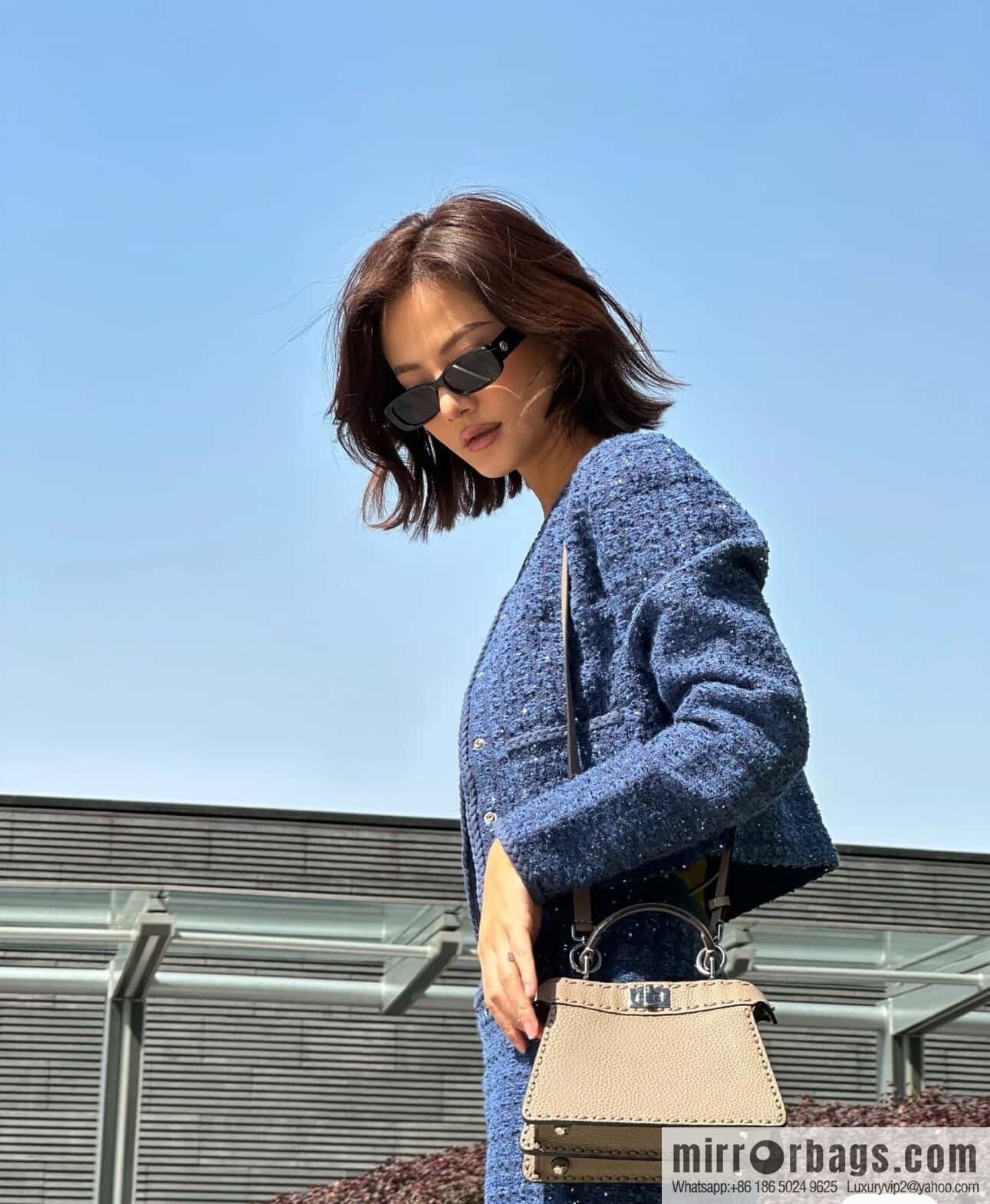 FENDI peekaboo new series I see you petite model number 80133As gray
