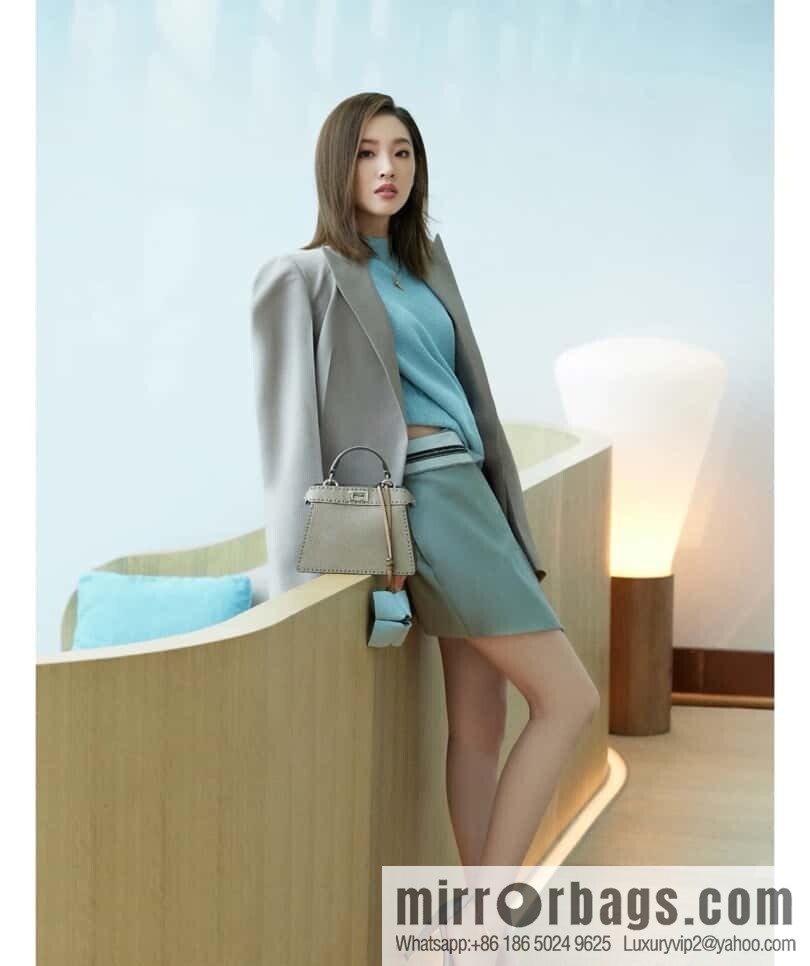 FENDI peekaboo new series I see you petite model number 80133As gray