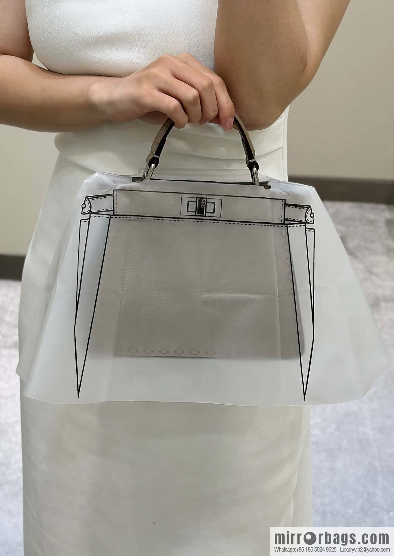 FENDI peekaboo new series I see you petite model number 80133As gray