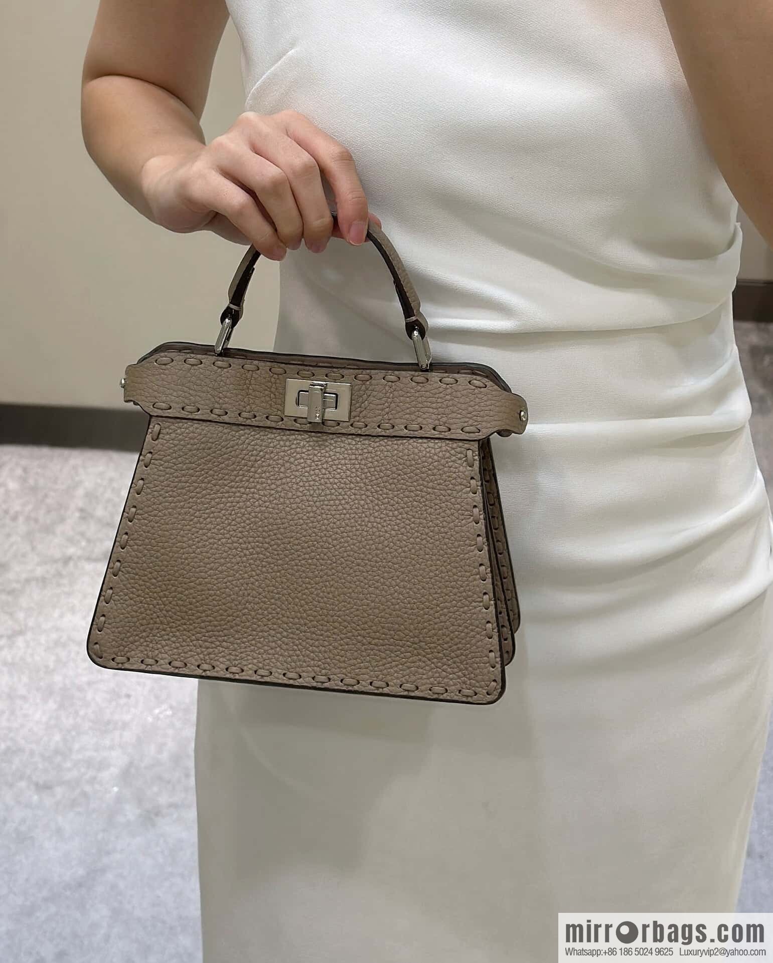 FENDI peekaboo new series I see you petite model number 80133As gray