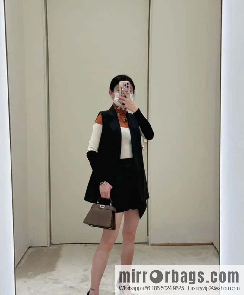 FENDI peekaboo new series I see you petite model number 80133As coffee color