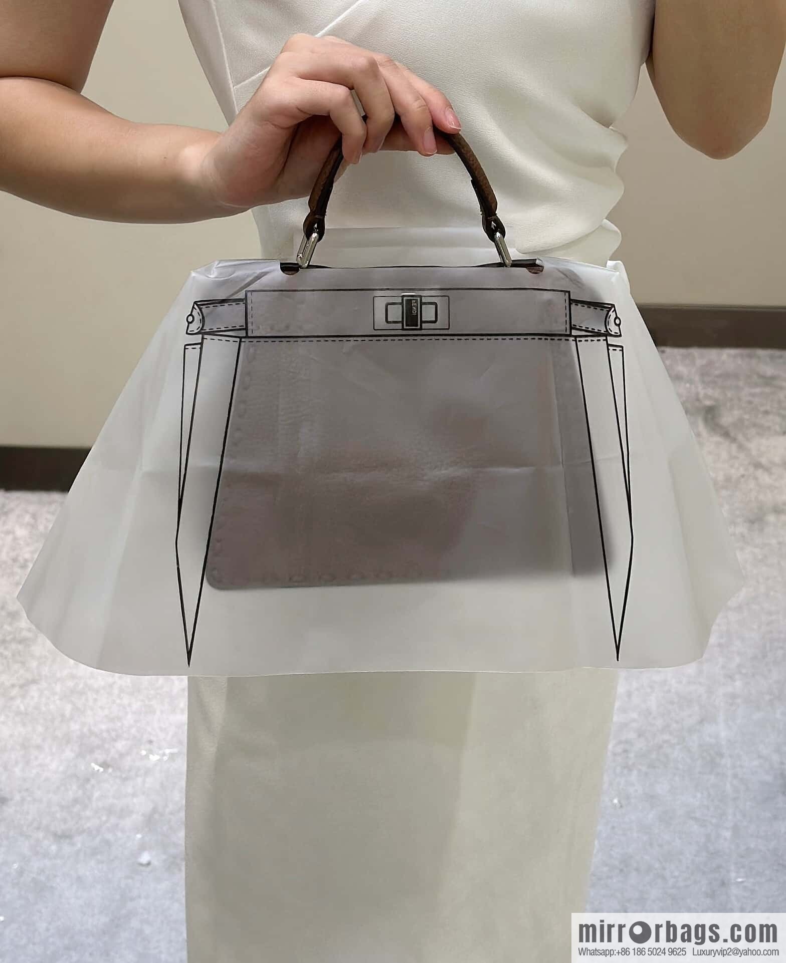 FENDI peekaboo new series I see you petite model number 80133As coffee color