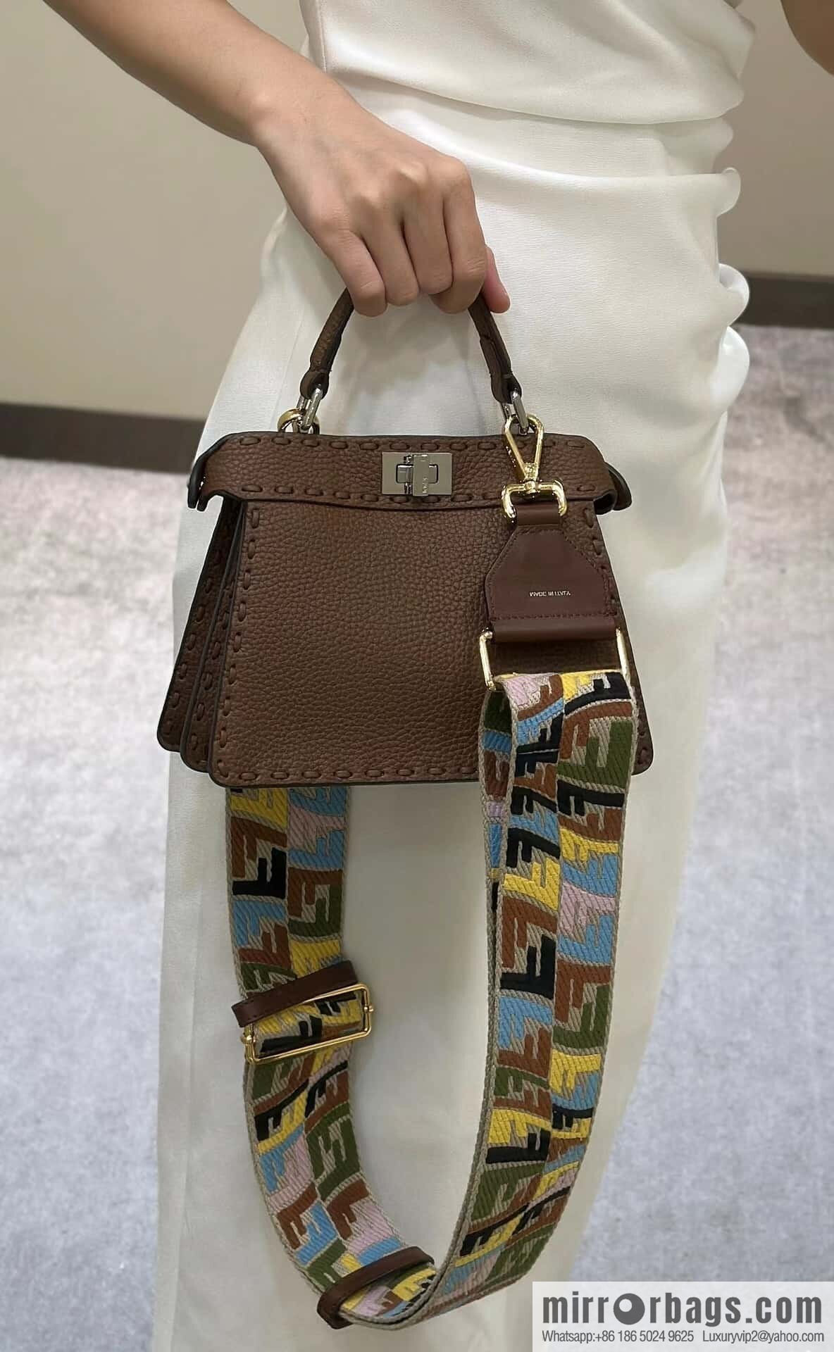 FENDI peekaboo new series I see you petite model number 80133As coffee color