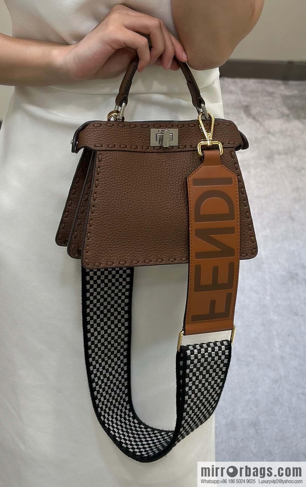 FENDI peekaboo new series I see you petite model number 80133As coffee color