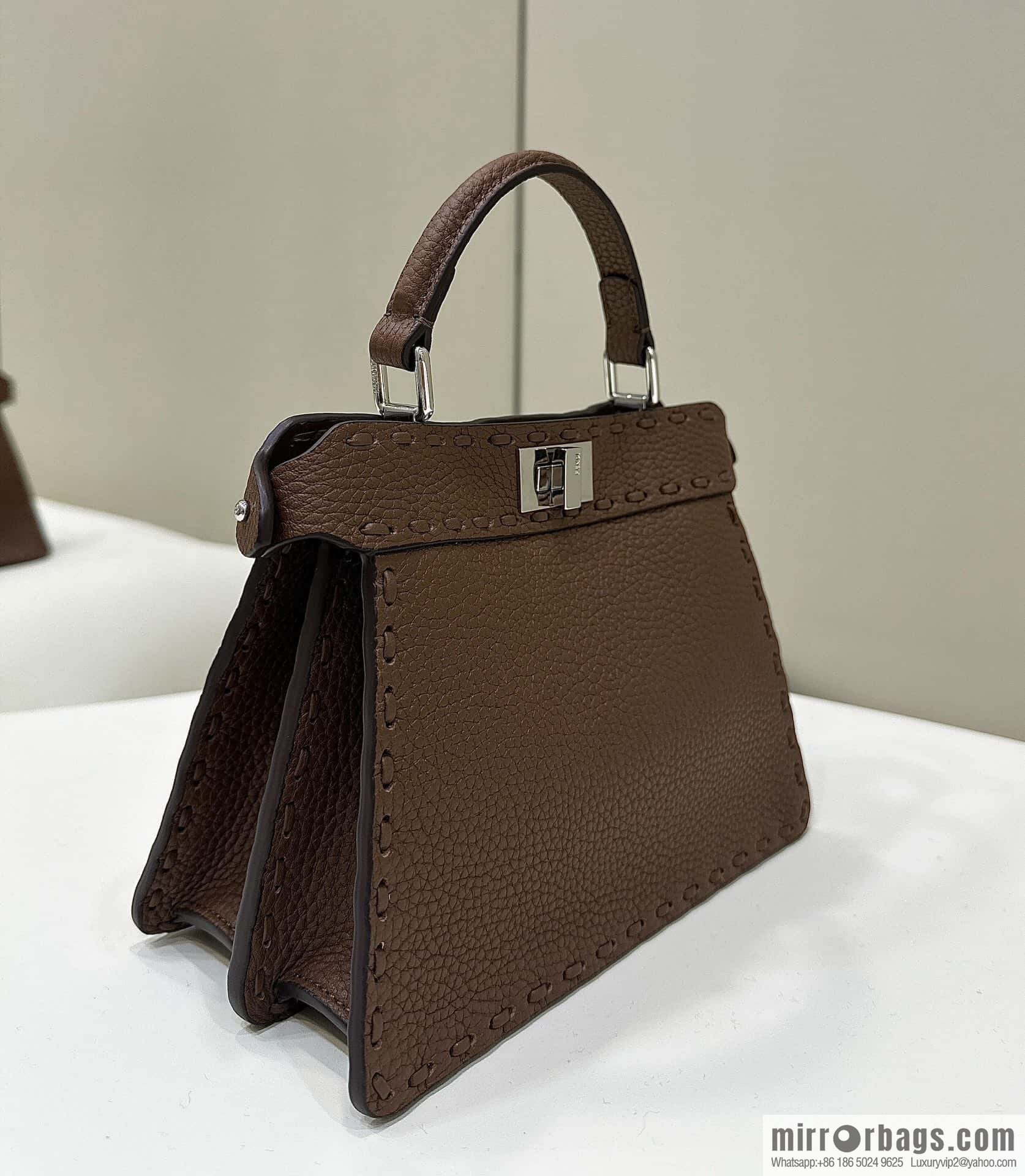 FENDI peekaboo new series I see you petite model number 80133As coffee color