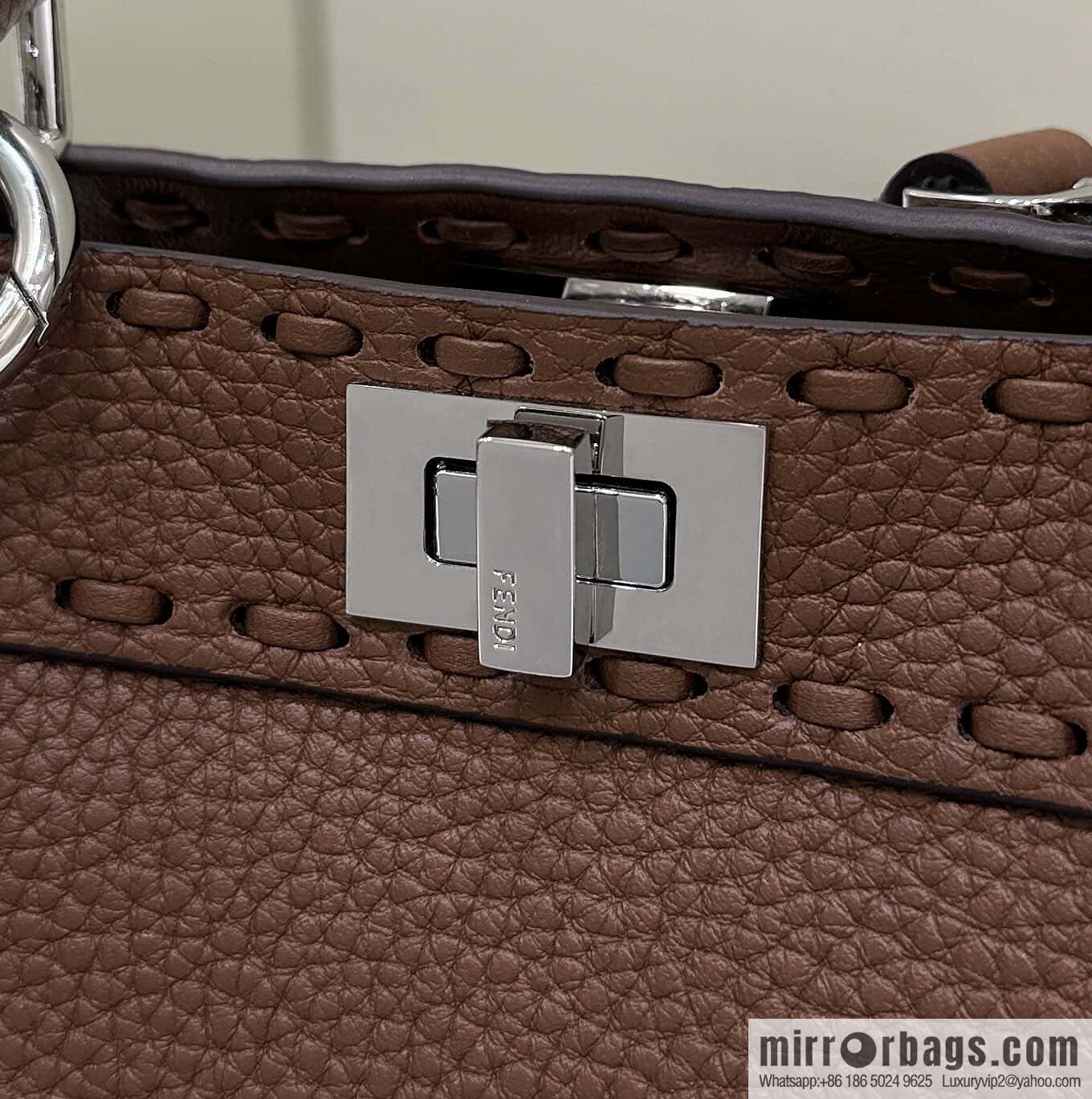 FENDI peekaboo new series I see you petite model number 80133As coffee color