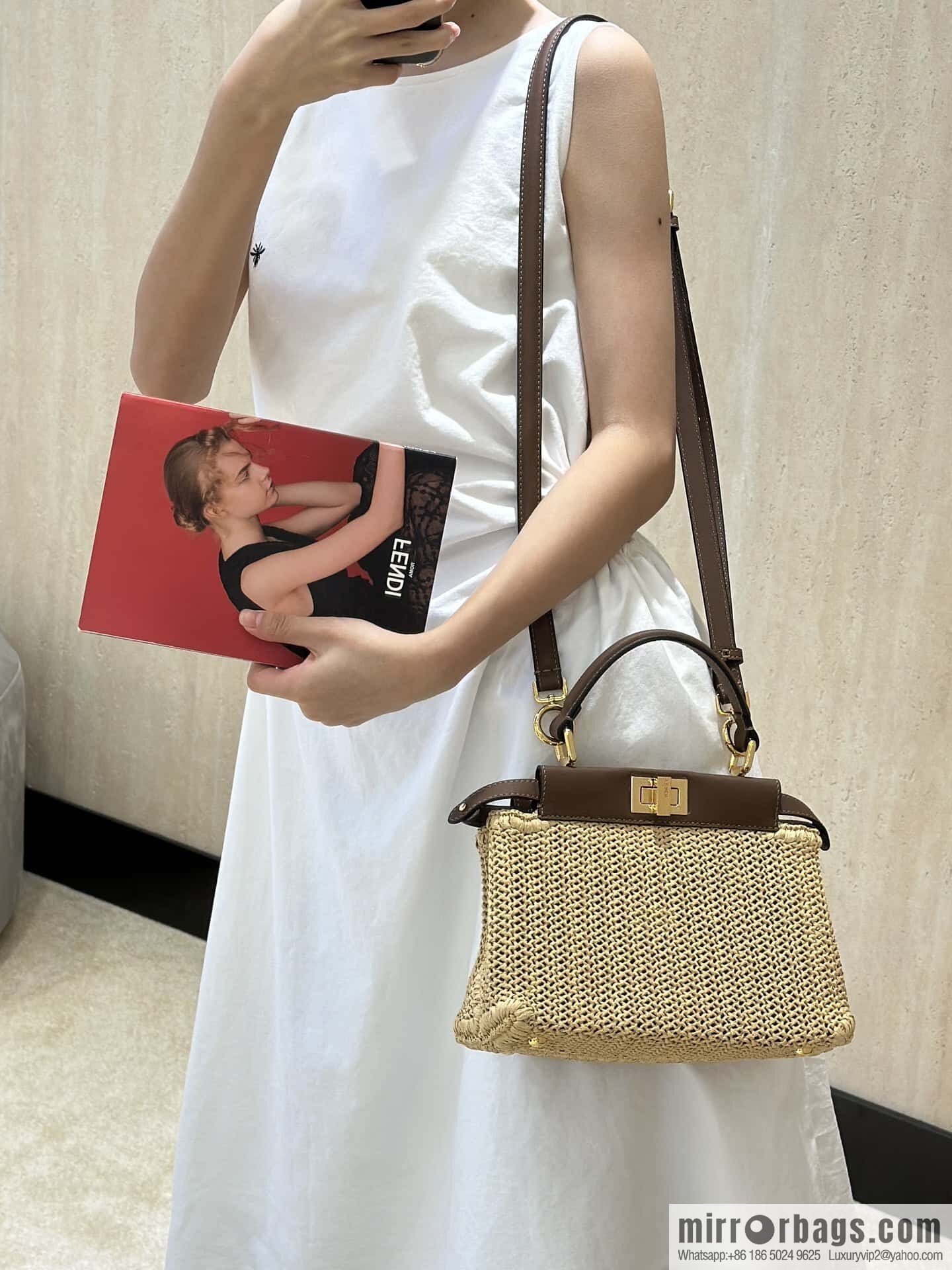 FENDI raffia series Peekaboo hand-woven, model number 8667