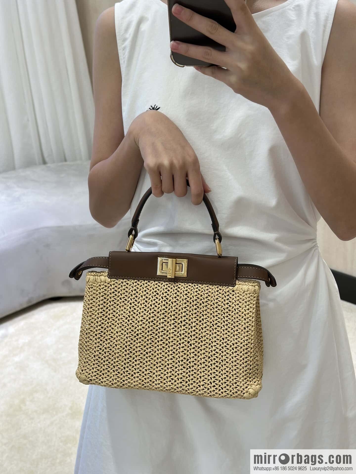 FENDI raffia series Peekaboo hand-woven, model number 8667