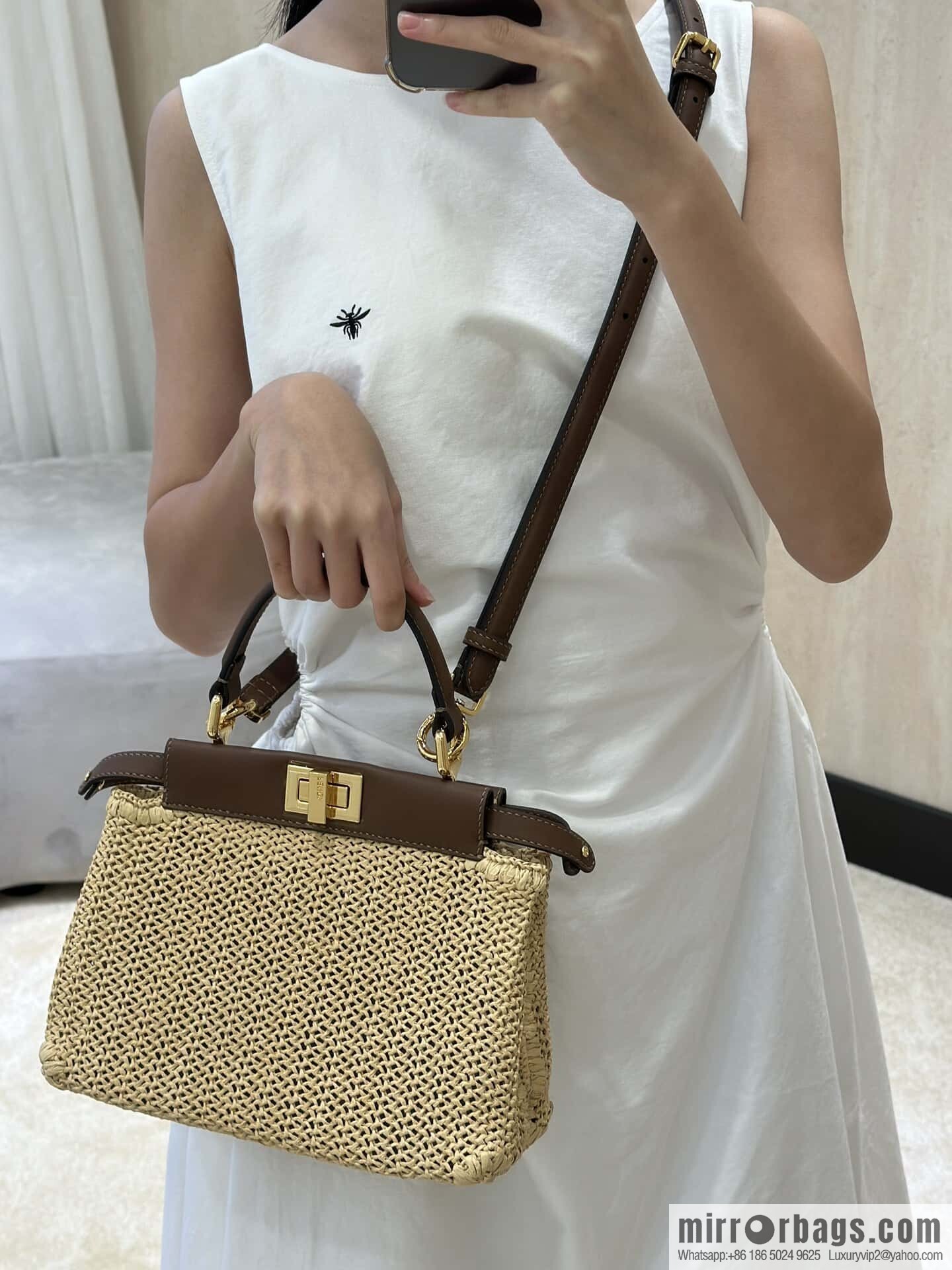 FENDI raffia series Peekaboo hand-woven, model number 8667