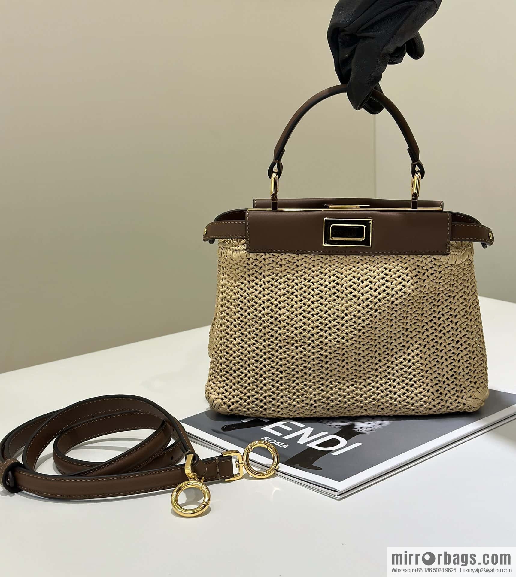 FENDI raffia series Peekaboo hand-woven, model number 8667