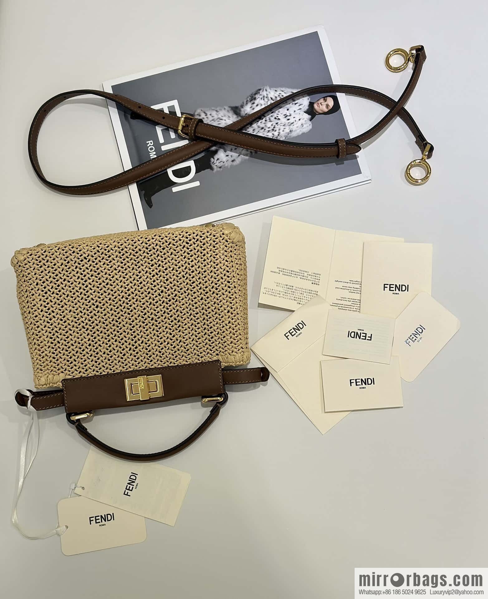 FENDI raffia series Peekaboo hand-woven, model number 8667