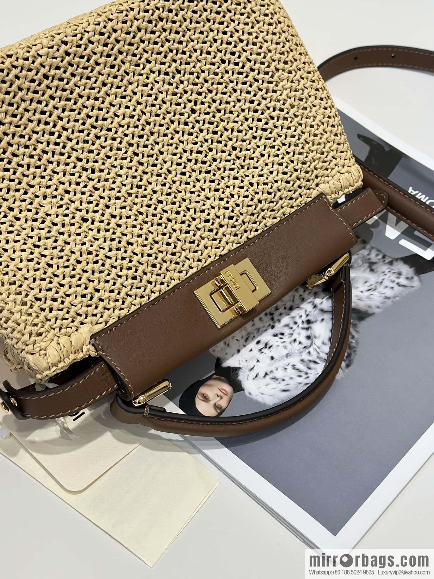 FENDI raffia series Peekaboo hand-woven, model number 8667