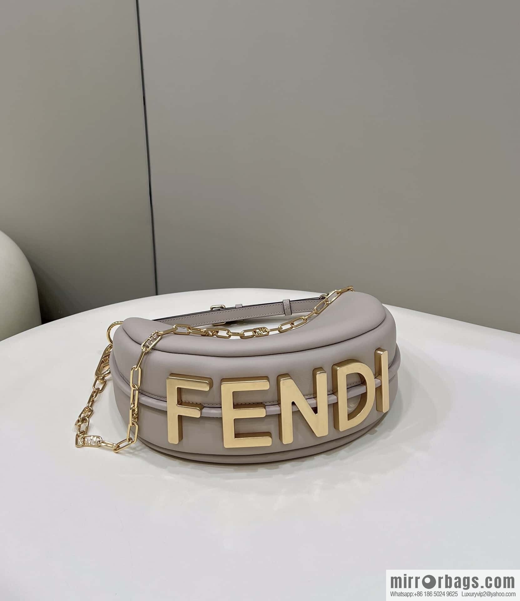 FENDI Fendigraphy armpit bag, model number: 80056m light gray