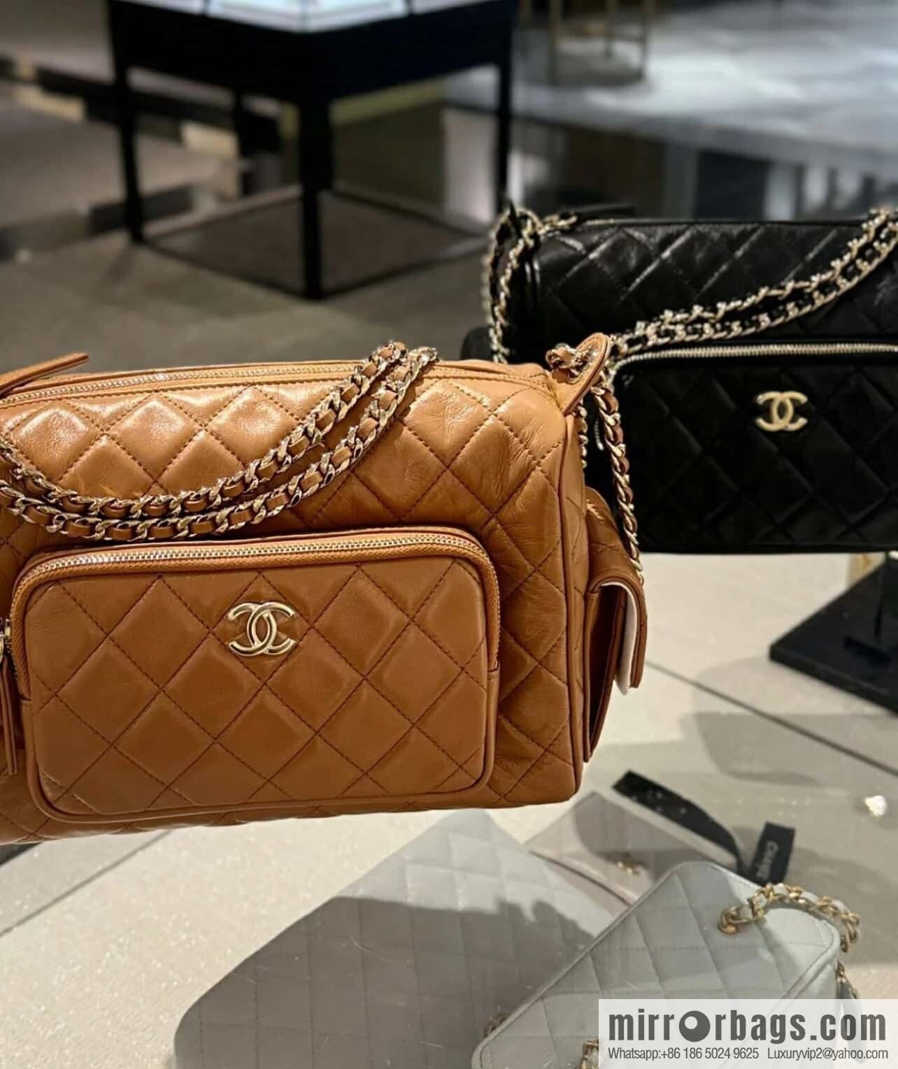 𝐂𝐇𝐀𝐍𝐄𝐋 𝟐𝟒𝐤 Camera Bag, Caramel 📷 AS5156