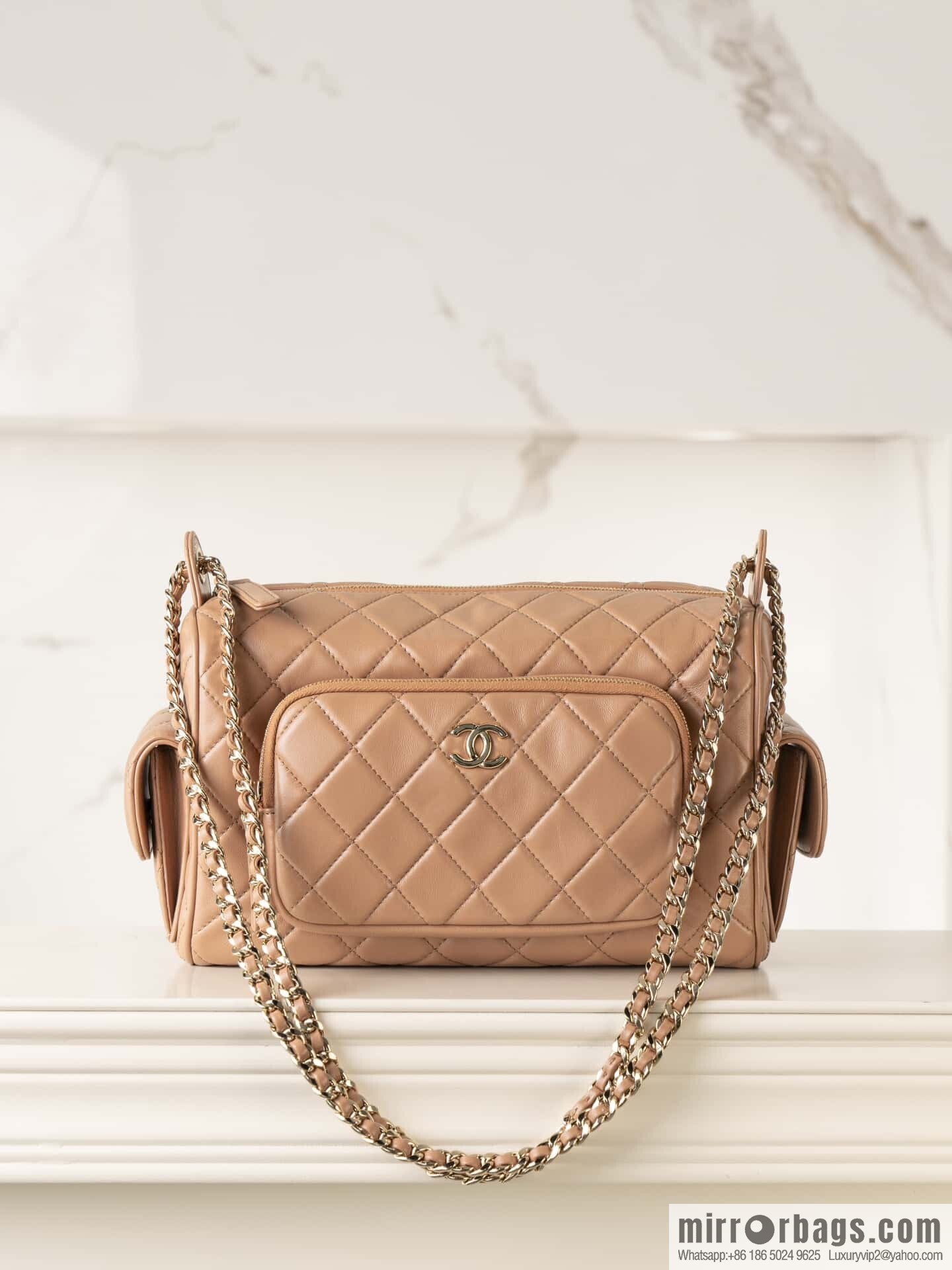 𝐂𝐇𝐀𝐍𝐄𝐋 𝟐𝟒𝐤 Camera Bag, Caramel 📷 AS5156