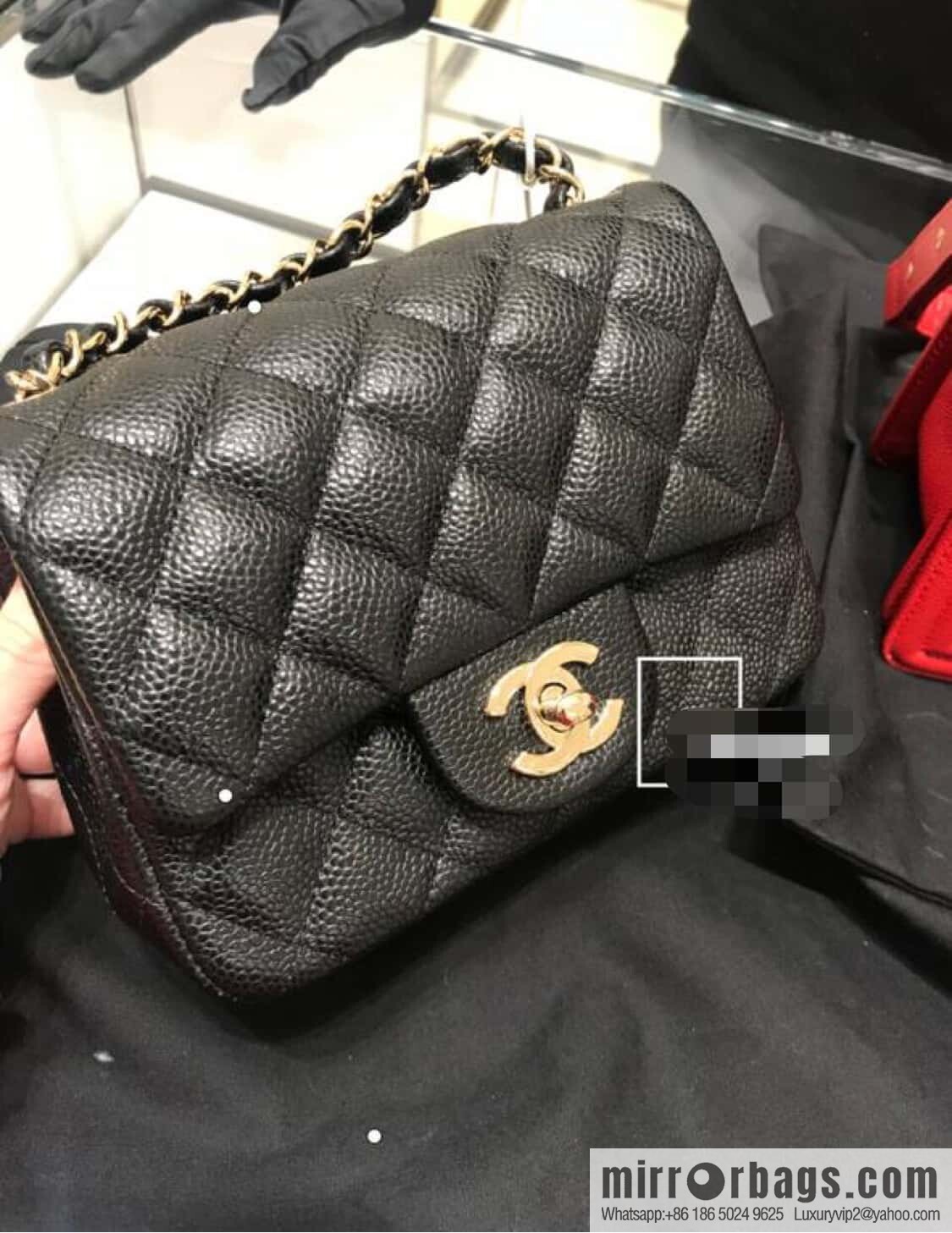 𝗖𝗹𝗮𝘀𝘀𝗶𝗰 𝗙𝗹𝗮𝗽 | genuine skin lychee pattern, Fatty Fang, black gold 🖤 A01115