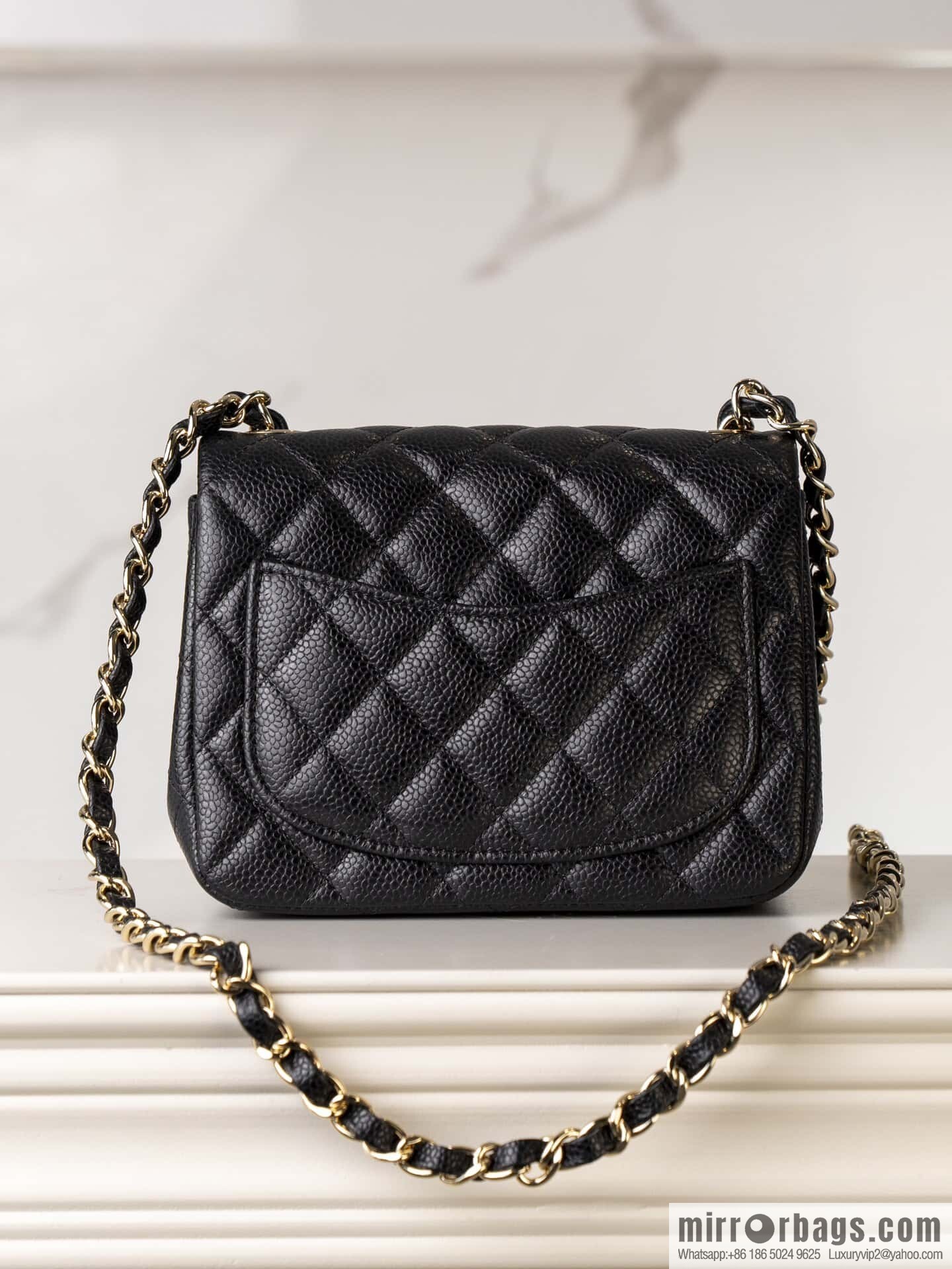 𝗖𝗹𝗮𝘀𝘀𝗶𝗰 𝗙𝗹𝗮𝗽 | genuine skin lychee pattern, Fatty Fang, black gold 🖤 A01115